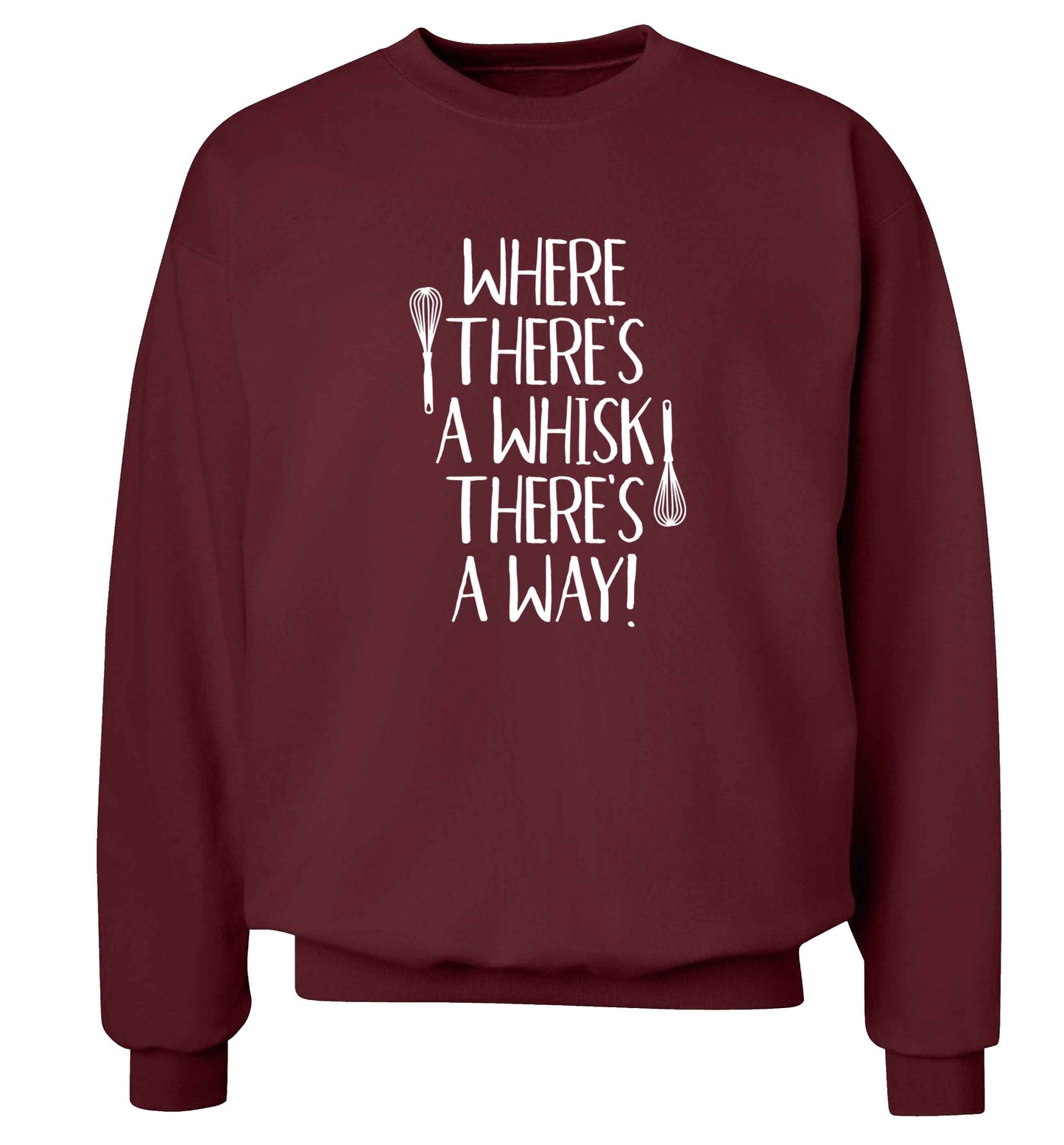 Where there's a whisk there's a way Adult's unisex maroon Sweater 2XL