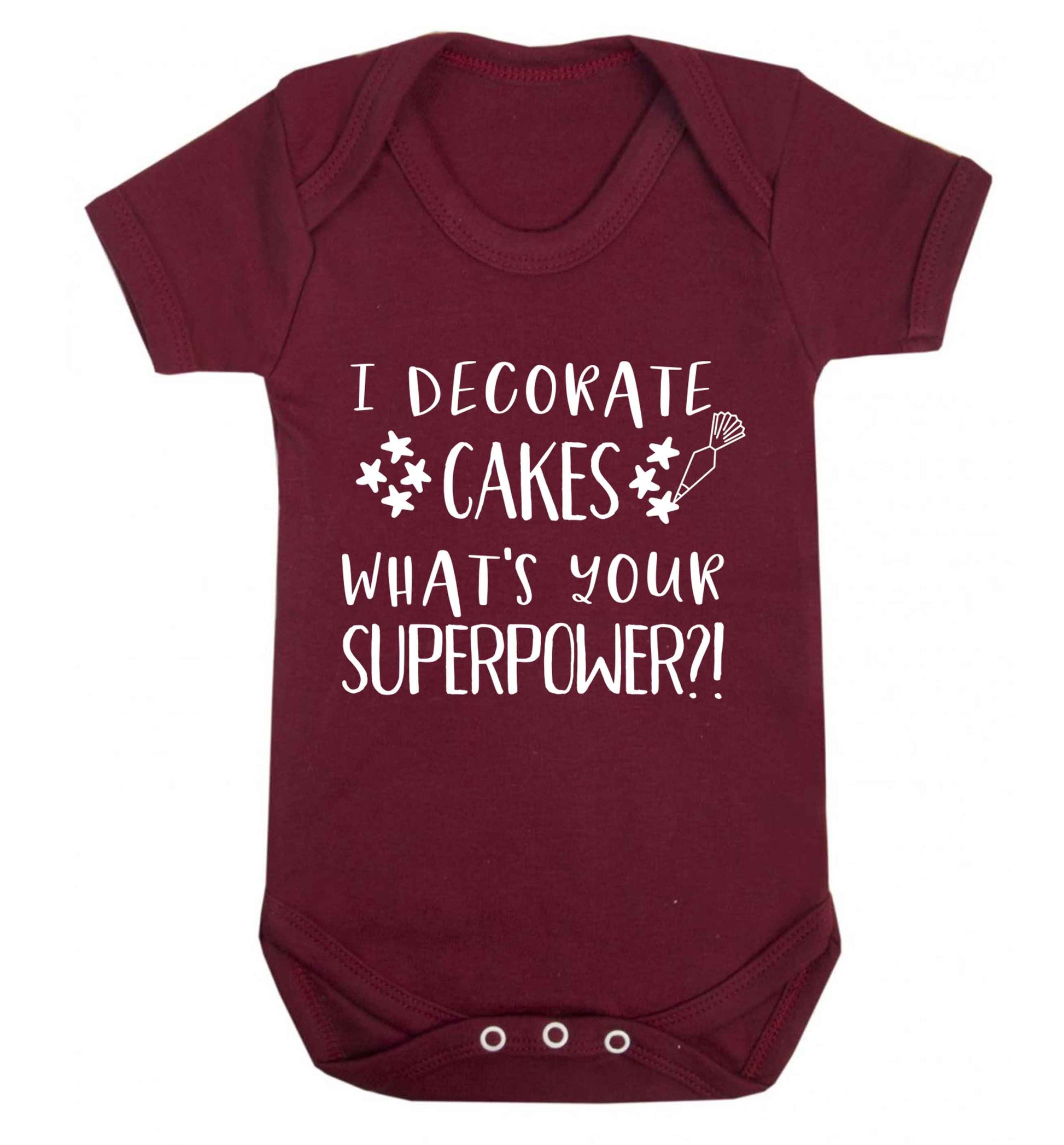 I decorate cakes what's your superpower?! Baby Vest maroon 18-24 months