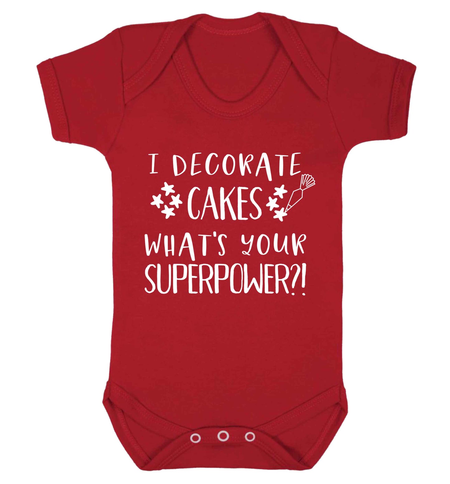 I decorate cakes what's your superpower?! Baby Vest red 18-24 months