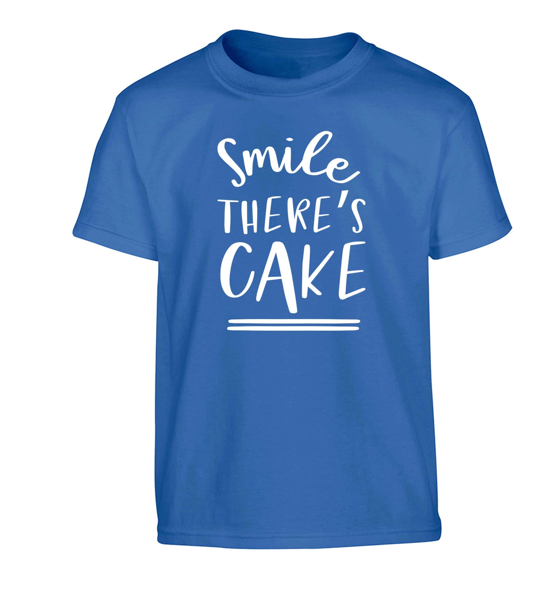 Smile there's cake Children's blue Tshirt 12-13 Years