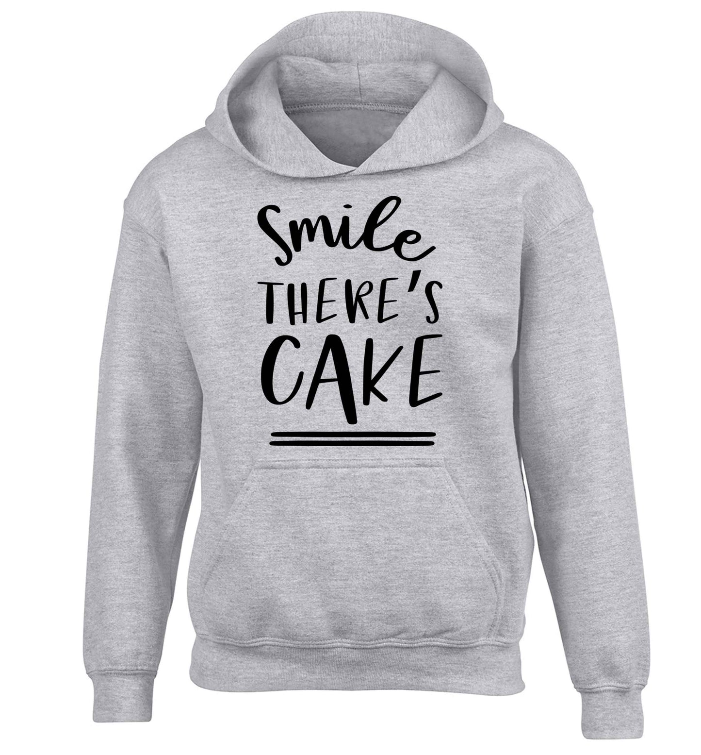 Smile there's cake children's grey hoodie 12-13 Years