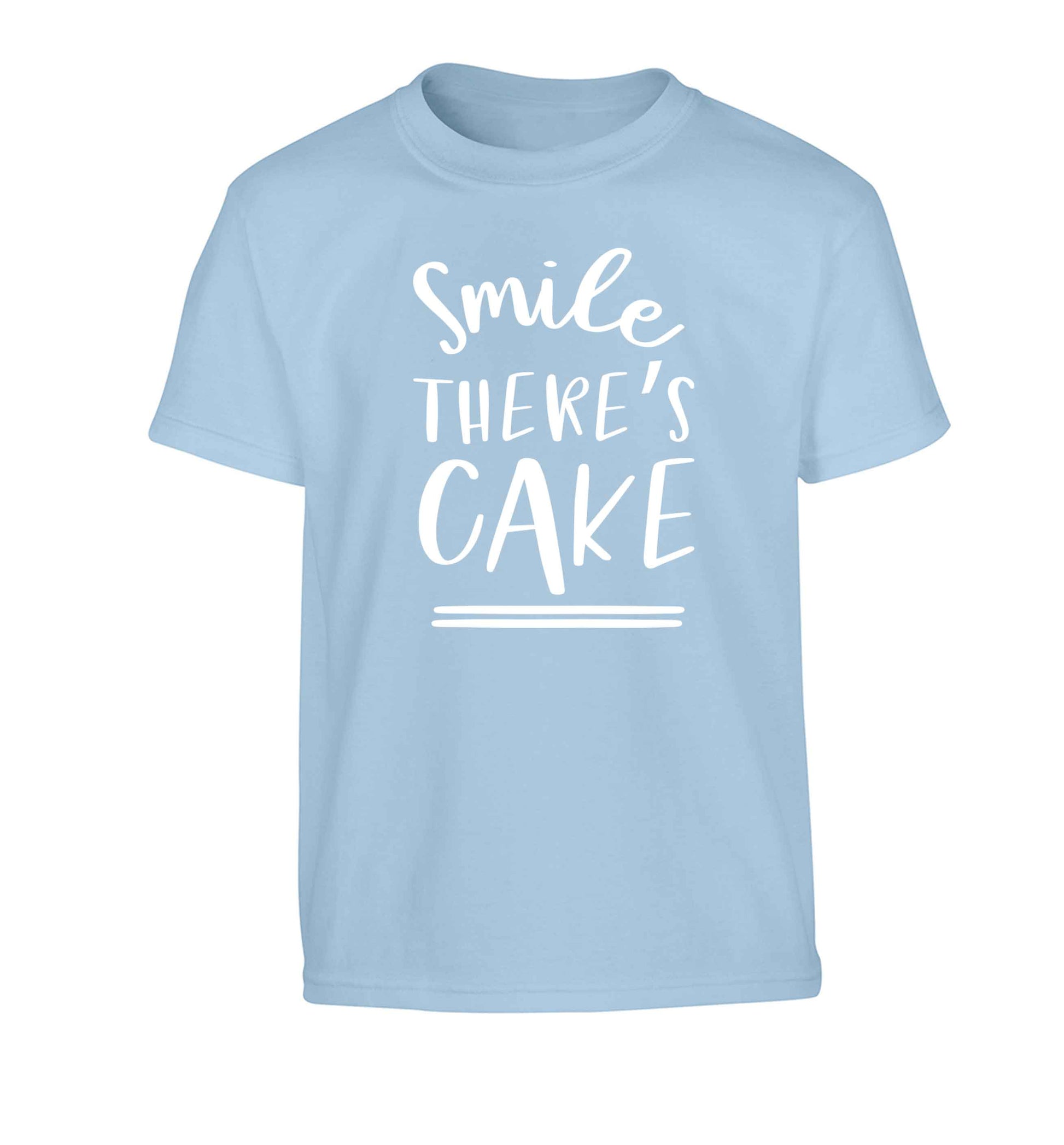Smile there's cake Children's light blue Tshirt 12-13 Years