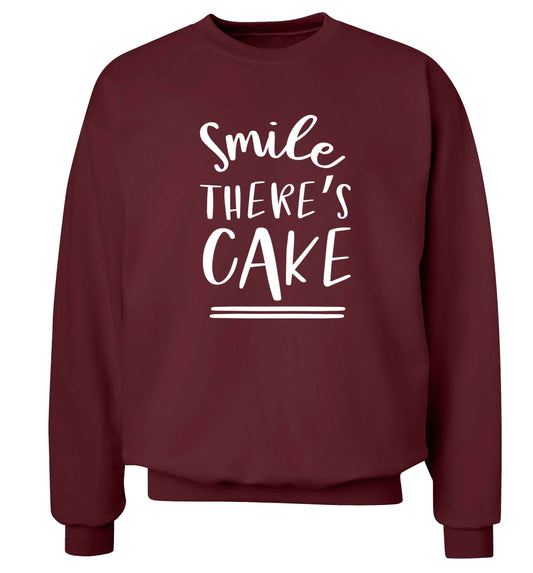 Smile there's cake Adult's unisex maroon Sweater 2XL