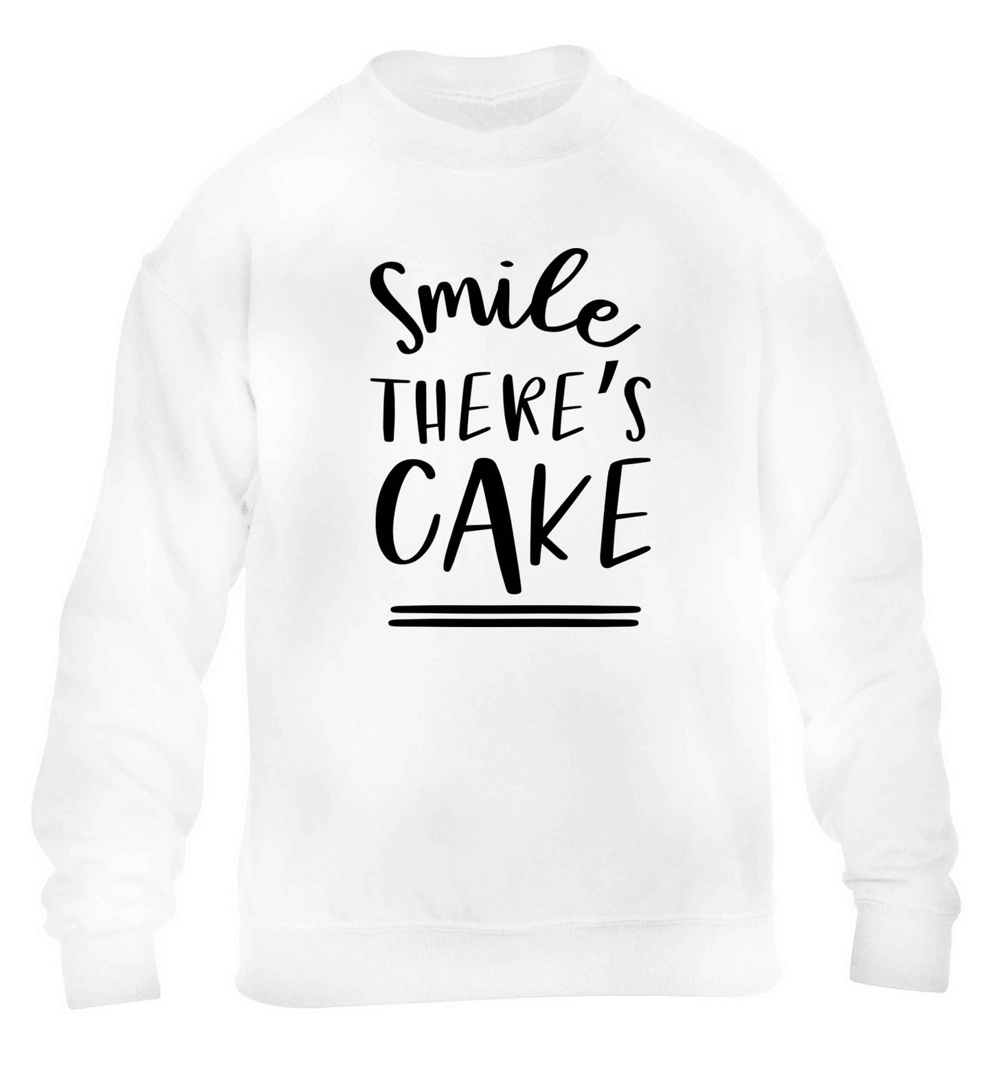 Smile there's cake children's white sweater 12-13 Years