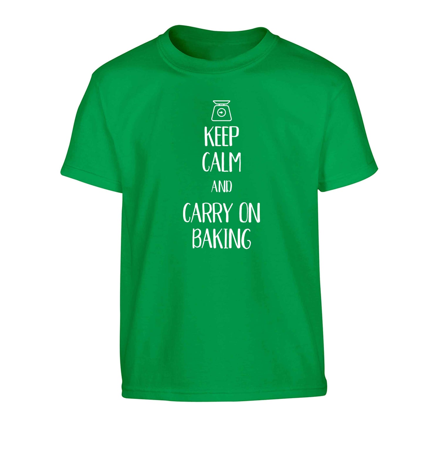 Keep calm and carry on baking Children's green Tshirt 12-13 Years