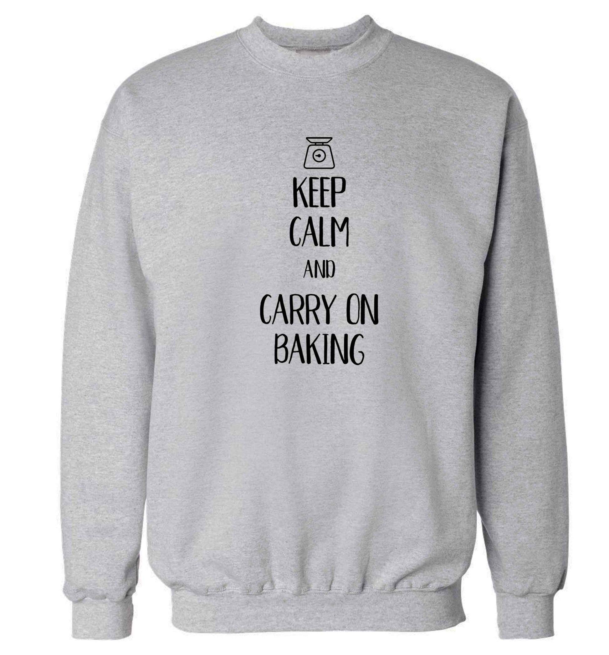 Keep calm and carry on baking Adult's unisex grey Sweater 2XL