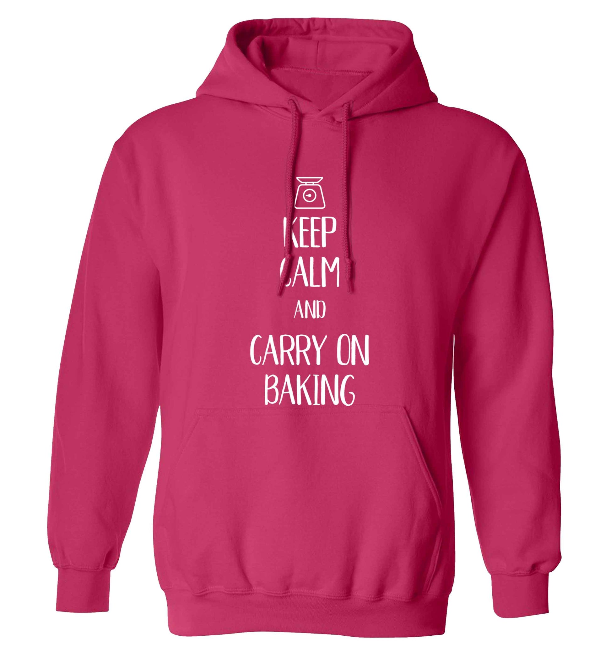 Keep calm and carry on baking adults unisex pink hoodie 2XL