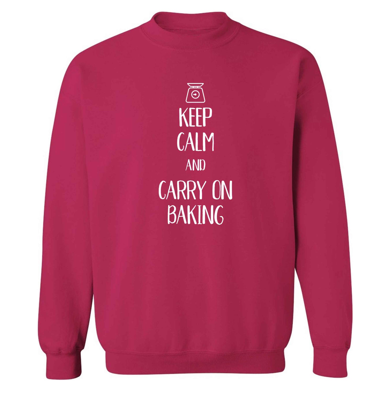 Keep calm and carry on baking Adult's unisex pink Sweater 2XL