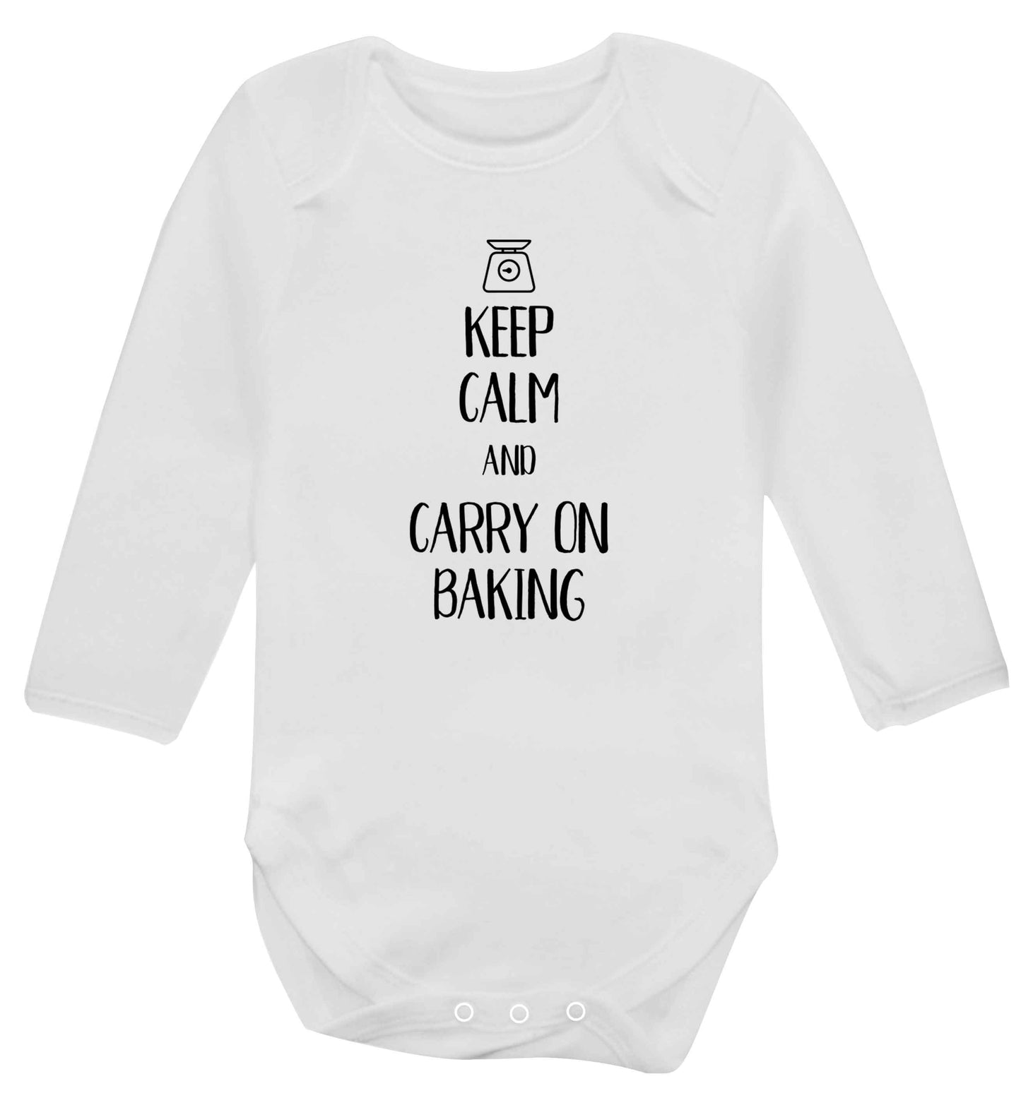 Keep calm and carry on baking Baby Vest long sleeved white 6-12 months