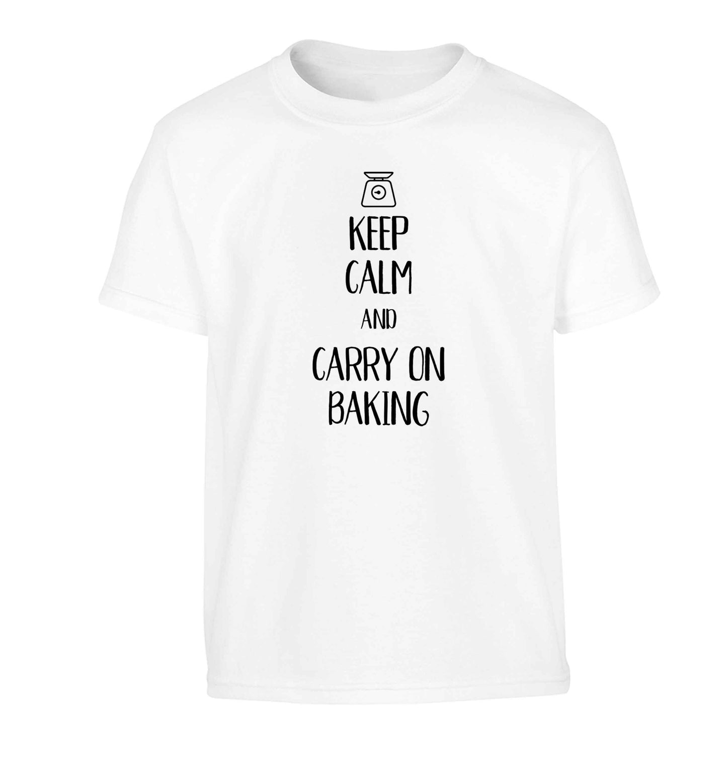 Keep calm and carry on baking Children's white Tshirt 12-13 Years