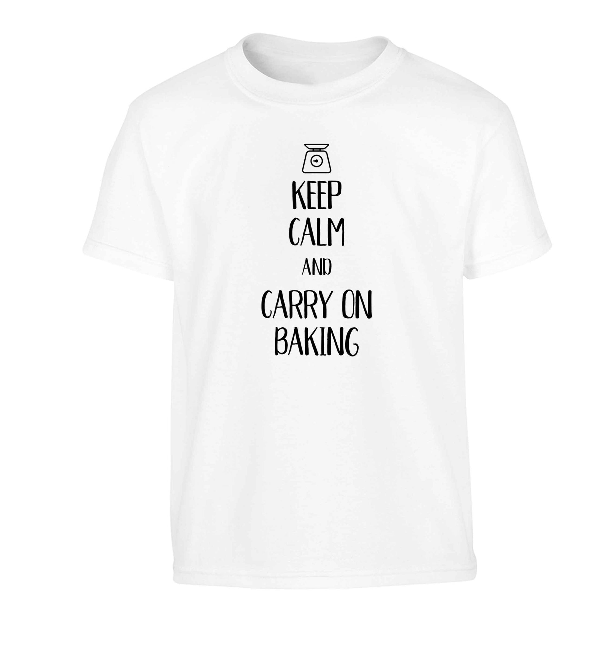 Keep calm and carry on baking Children's white Tshirt 12-13 Years