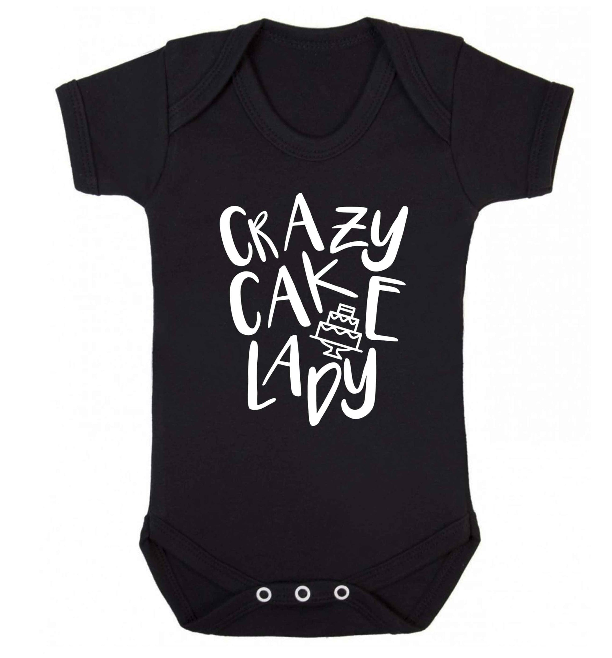 Crazy cake lady Baby Vest black 18-24 months