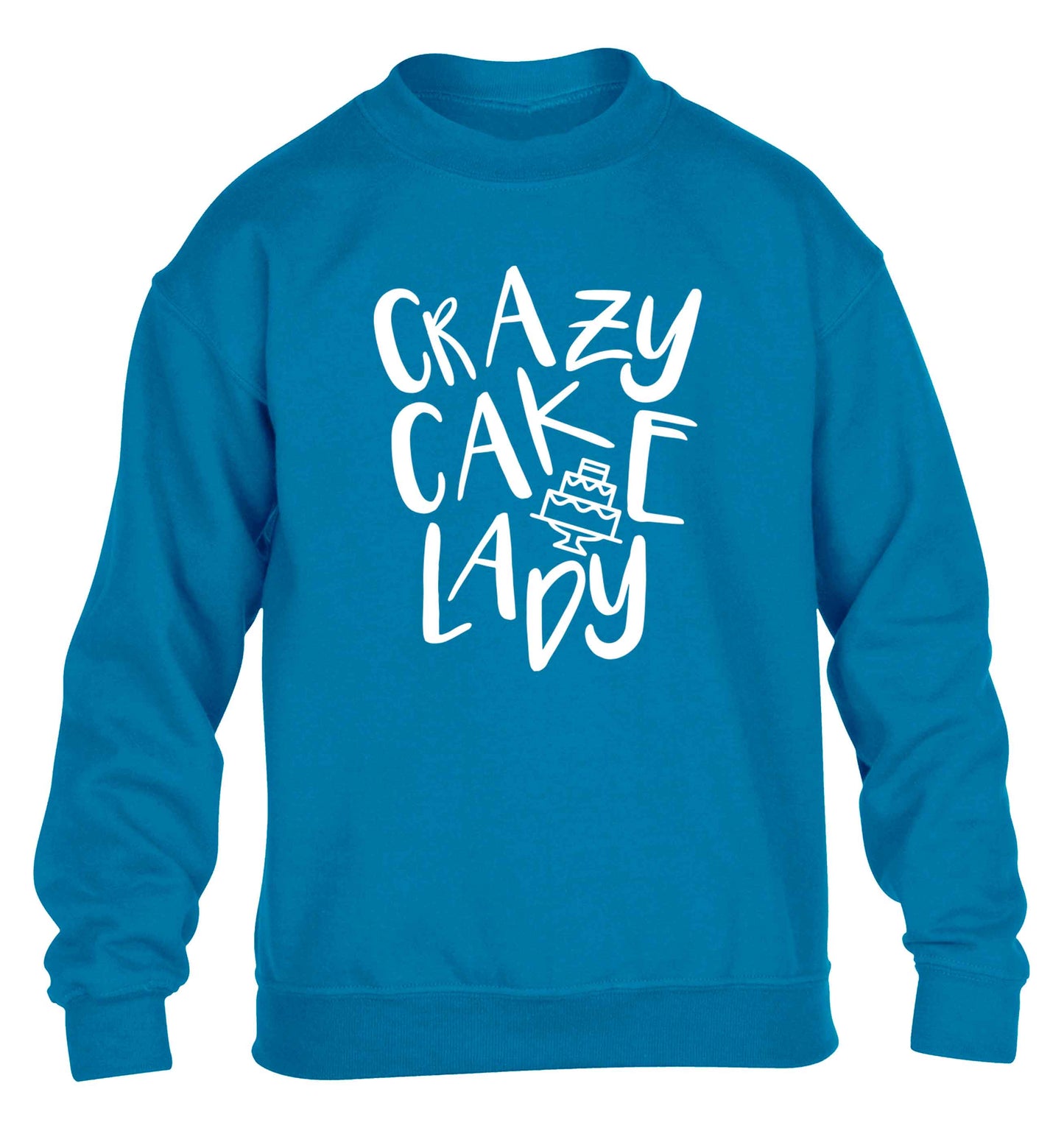 Crazy cake lady children's blue sweater 12-13 Years