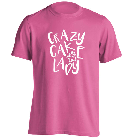 Crazy cake lady adults unisex pink Tshirt 2XL