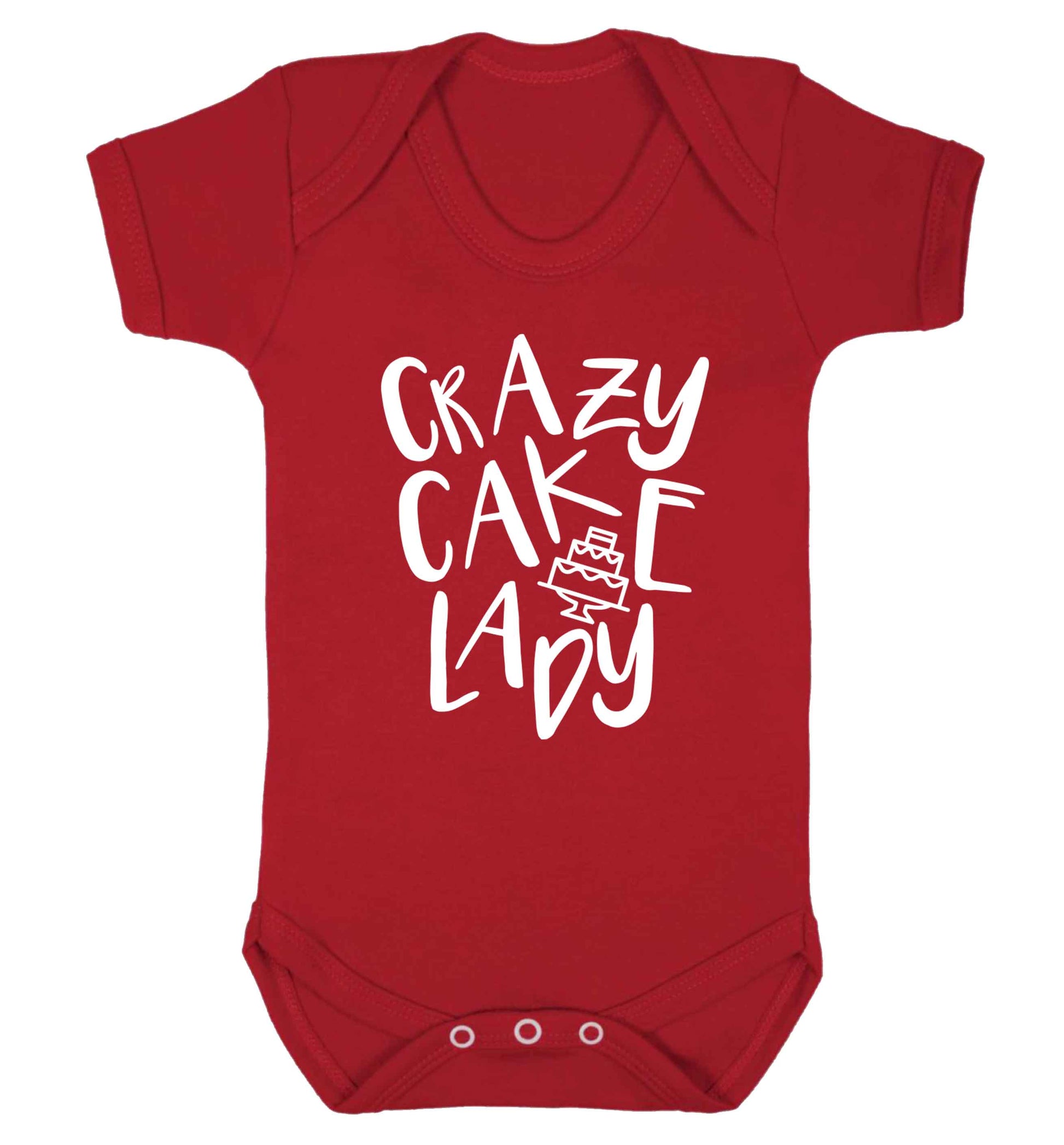 Crazy cake lady Baby Vest red 18-24 months