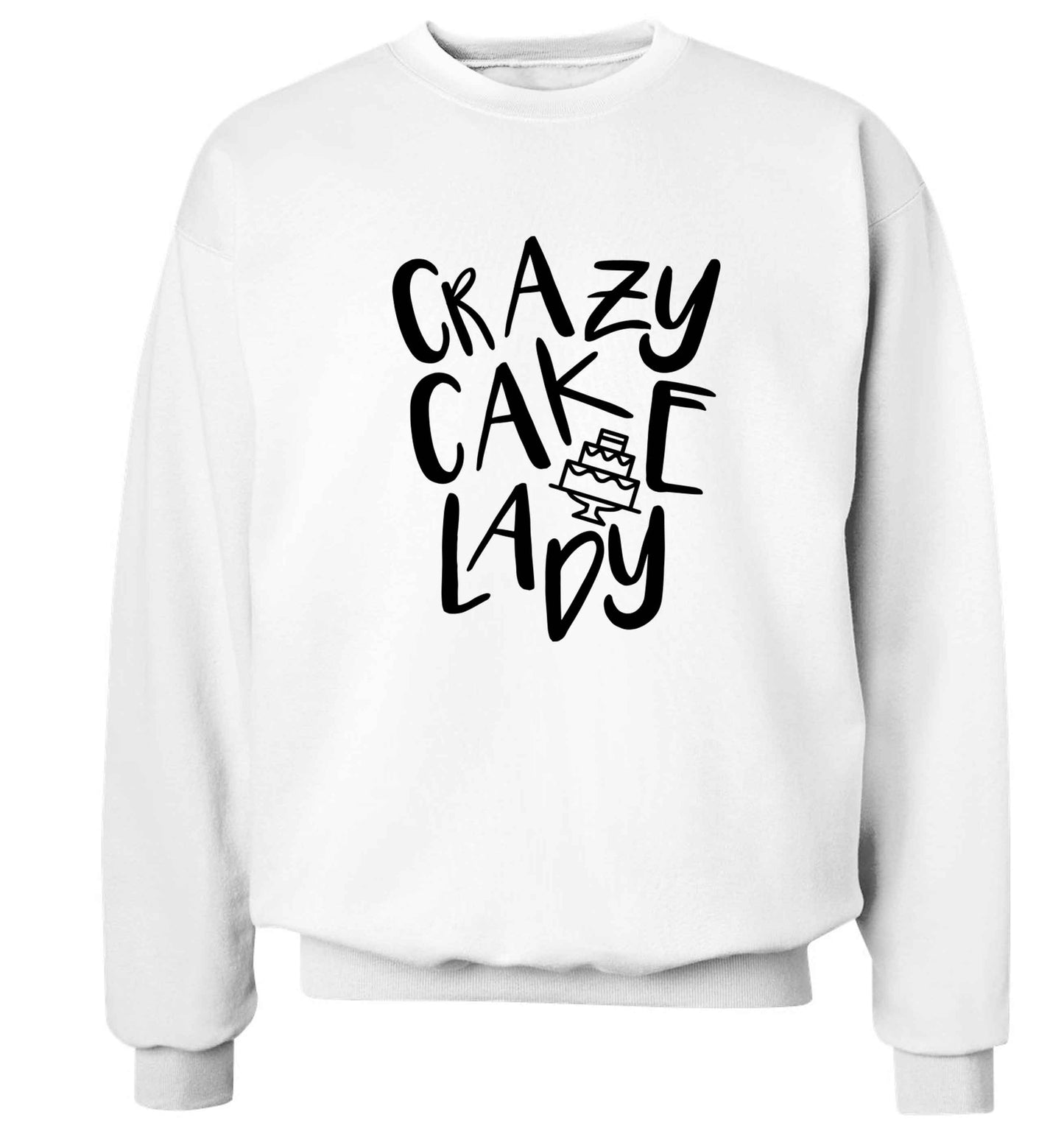 Crazy cake lady Adult's unisex white Sweater 2XL