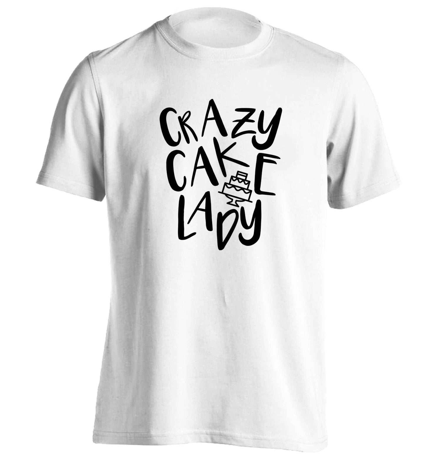 Crazy cake lady adults unisex white Tshirt 2XL