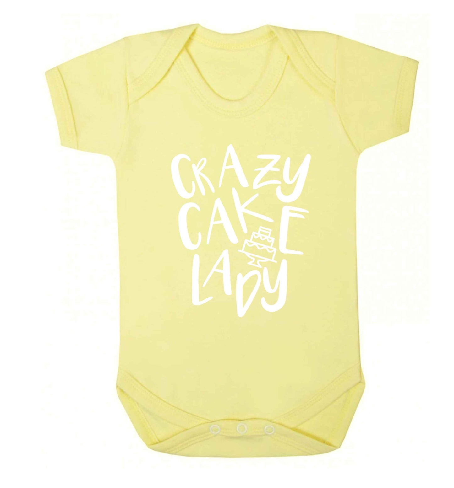 Crazy cake lady Baby Vest pale yellow 18-24 months