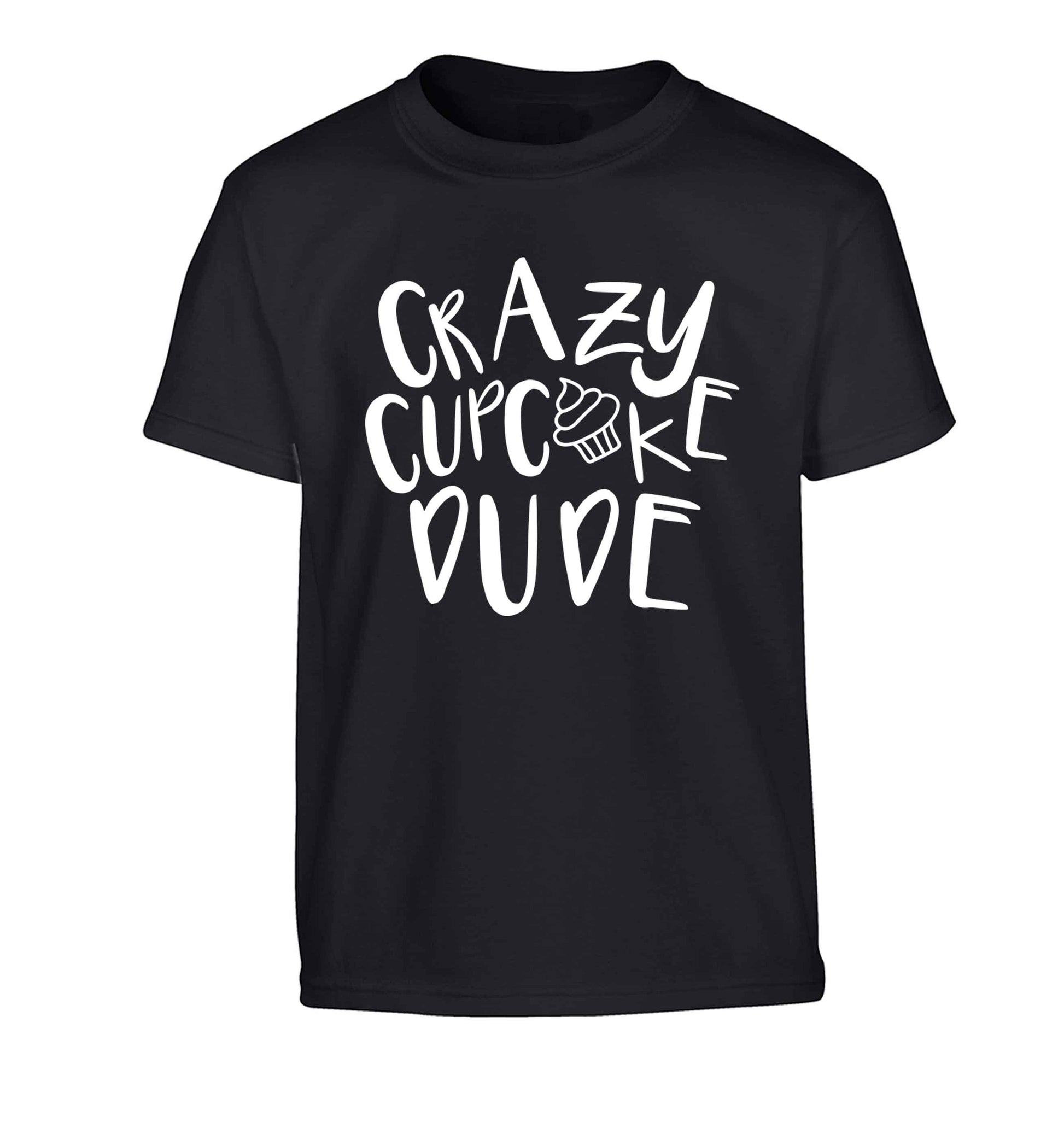 Crazy cupcake dude Children's black Tshirt 12-13 Years