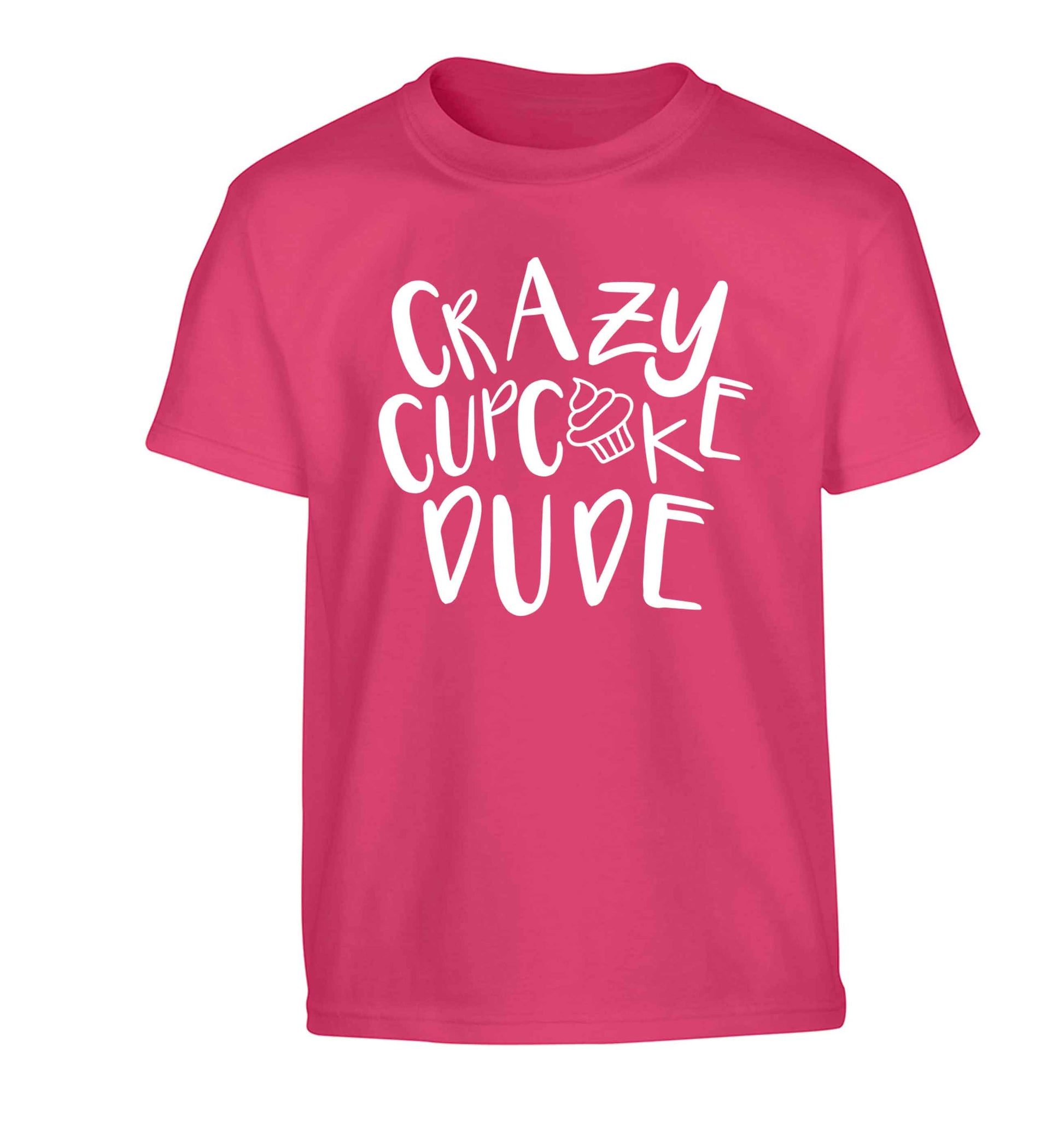 Crazy cupcake dude Children's pink Tshirt 12-13 Years