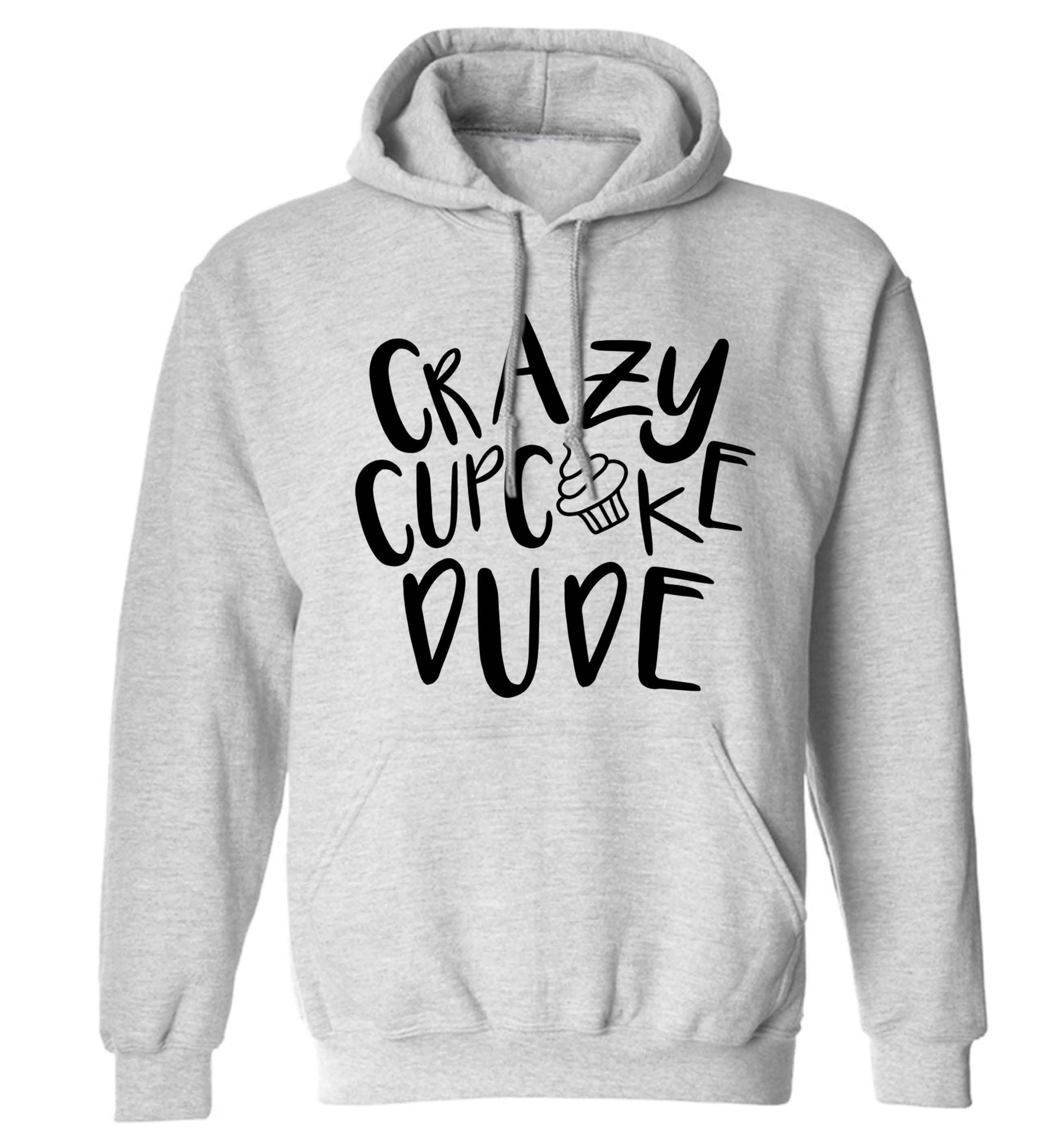 Crazy cupcake dude adults unisex grey hoodie 2XL