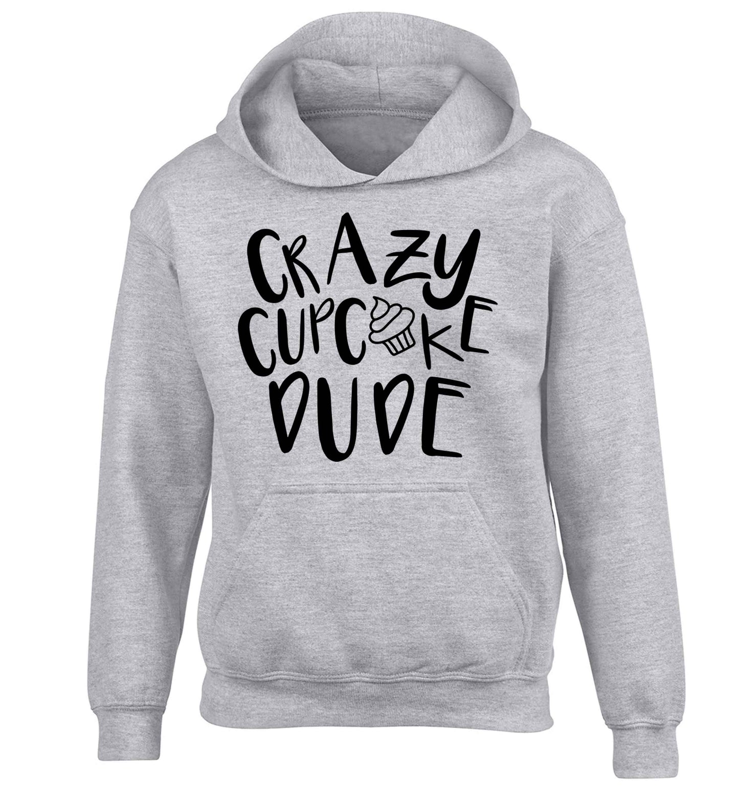 Crazy cupcake dude children's grey hoodie 12-13 Years