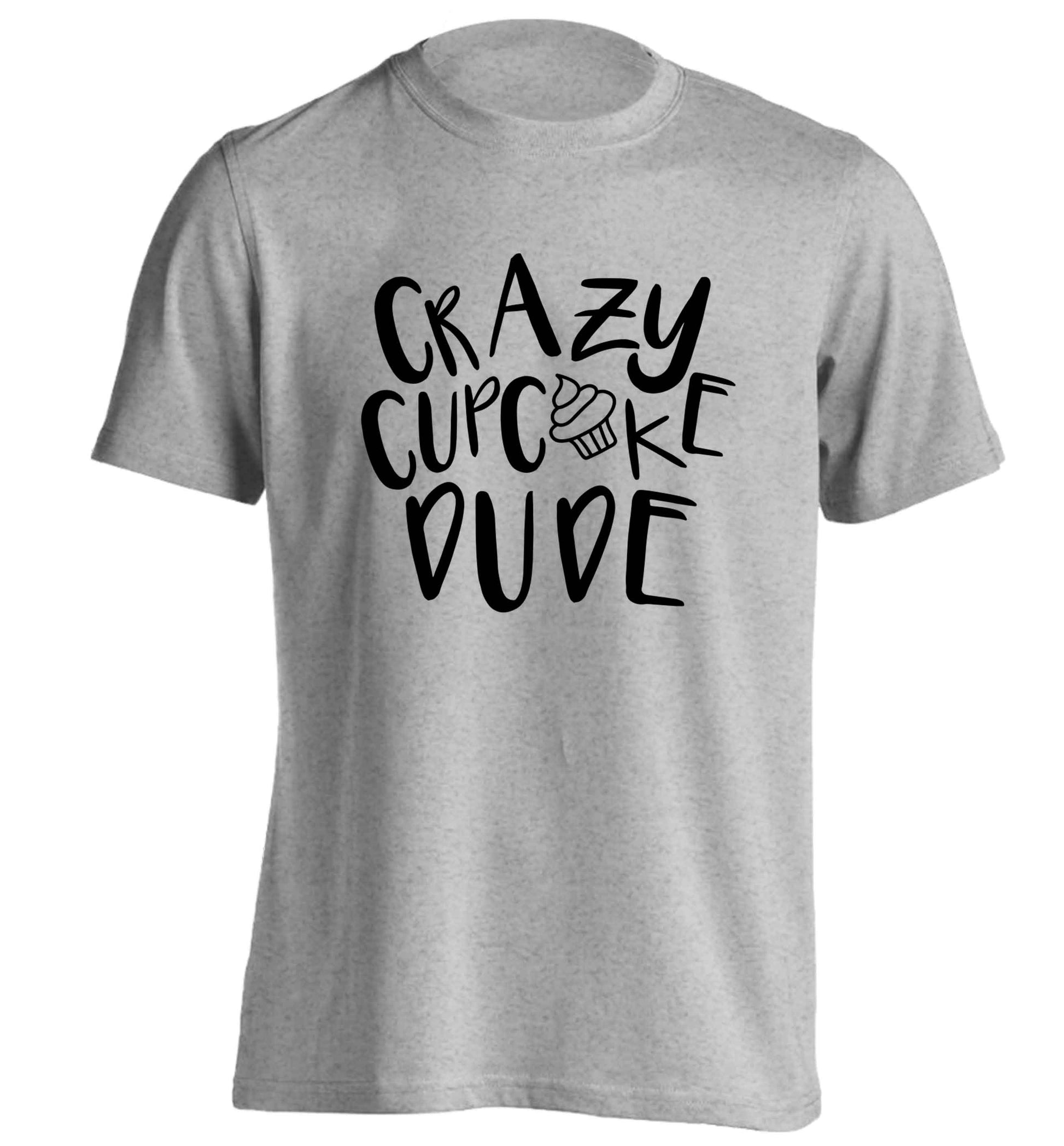 Crazy cupcake dude adults unisex grey Tshirt 2XL