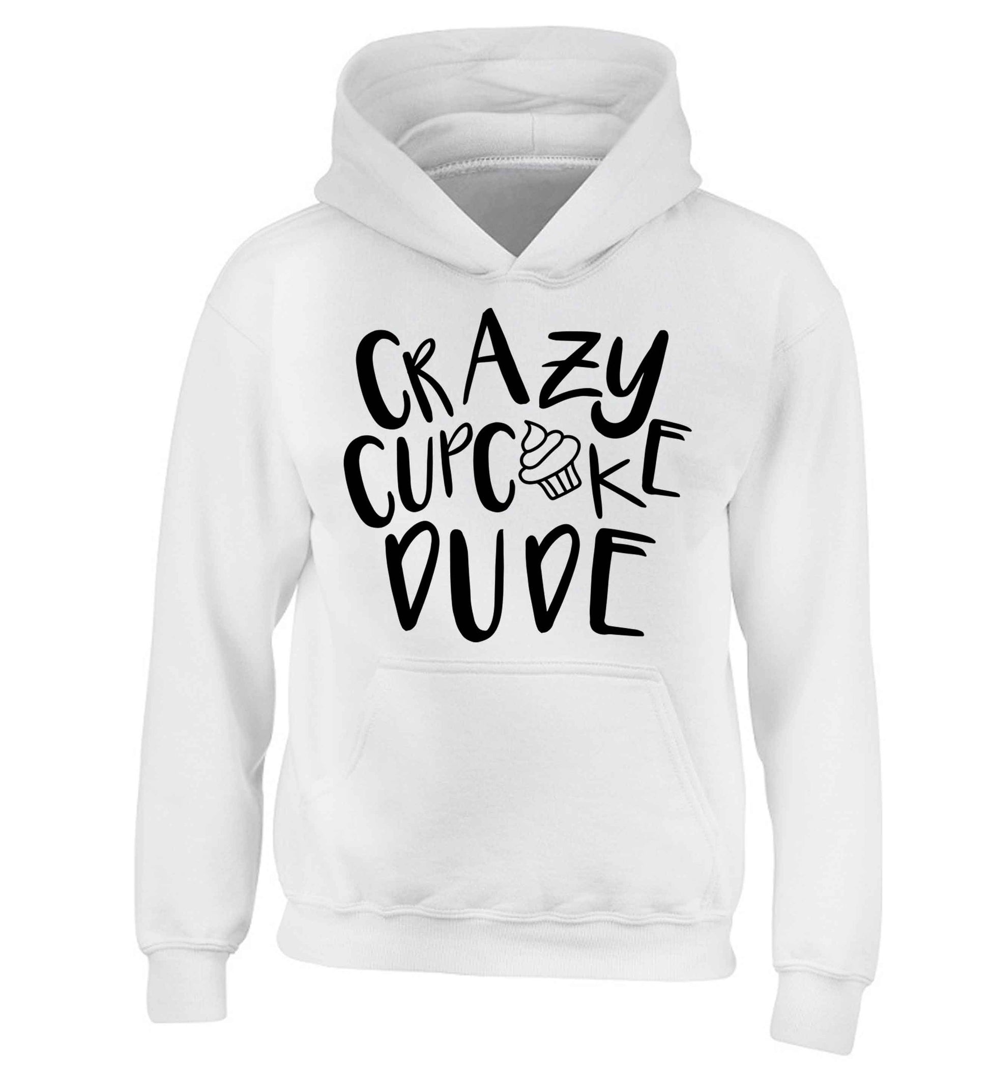 Crazy cupcake dude children's white hoodie 12-13 Years