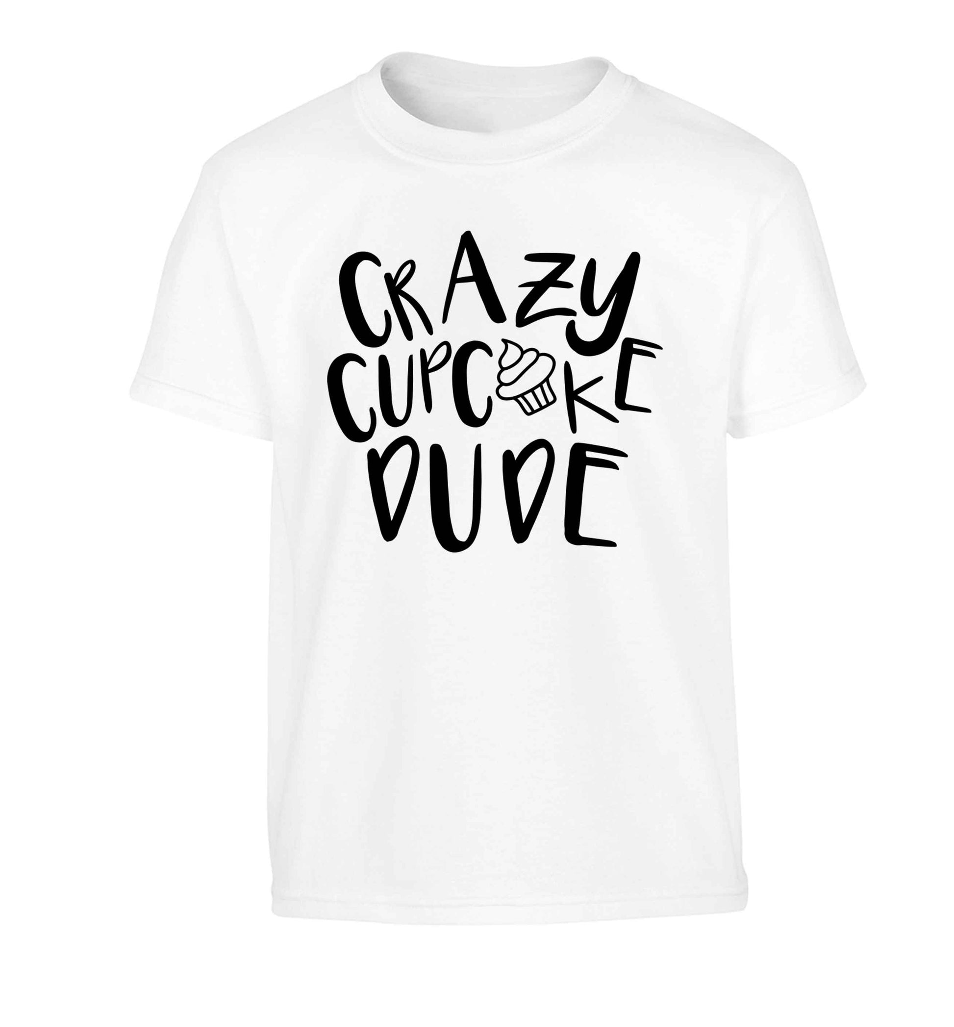 Crazy cupcake dude Children's white Tshirt 12-13 Years