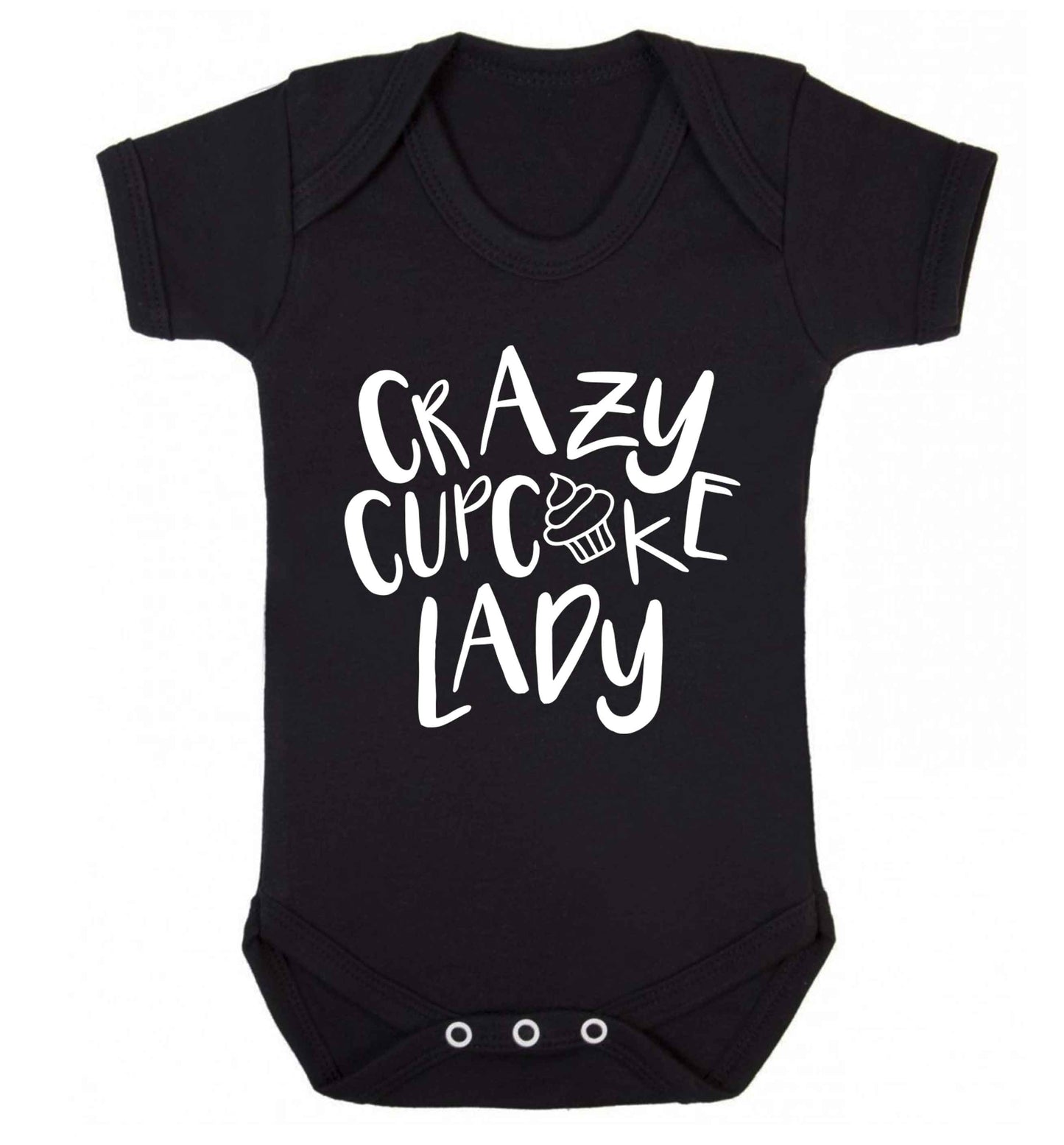 Crazy cupcake lady Baby Vest black 18-24 months