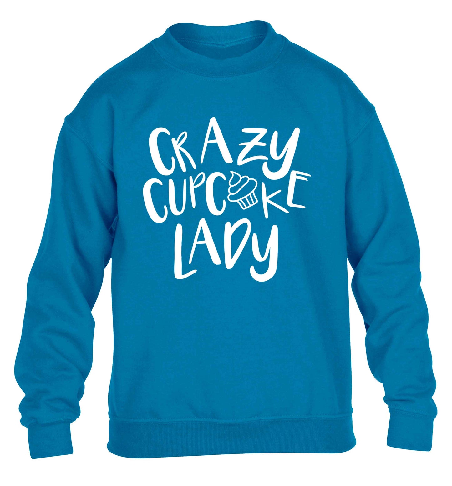 Crazy cupcake lady children's blue sweater 12-13 Years