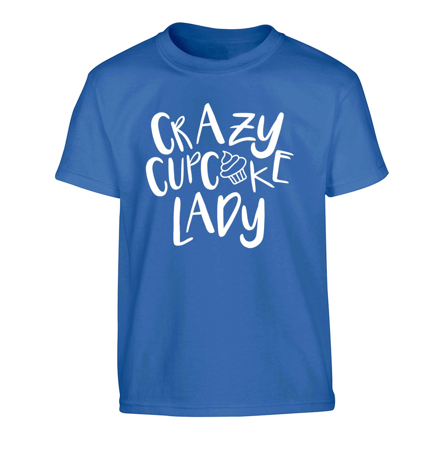Crazy cupcake lady Children's blue Tshirt 12-13 Years