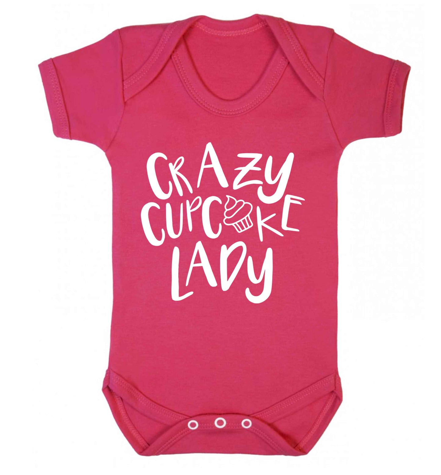 Crazy cupcake lady Baby Vest dark pink 18-24 months