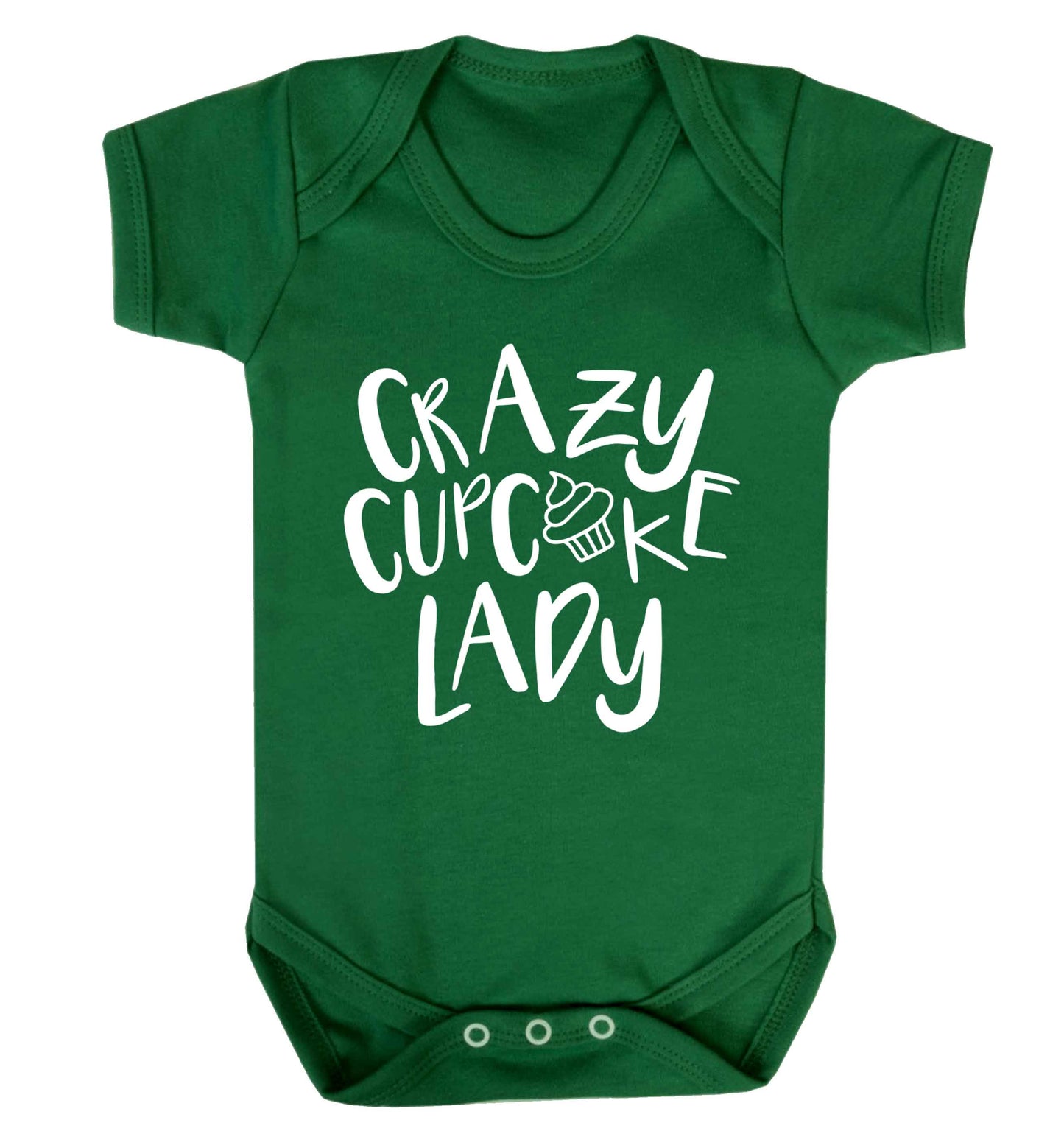 Crazy cupcake lady Baby Vest green 18-24 months