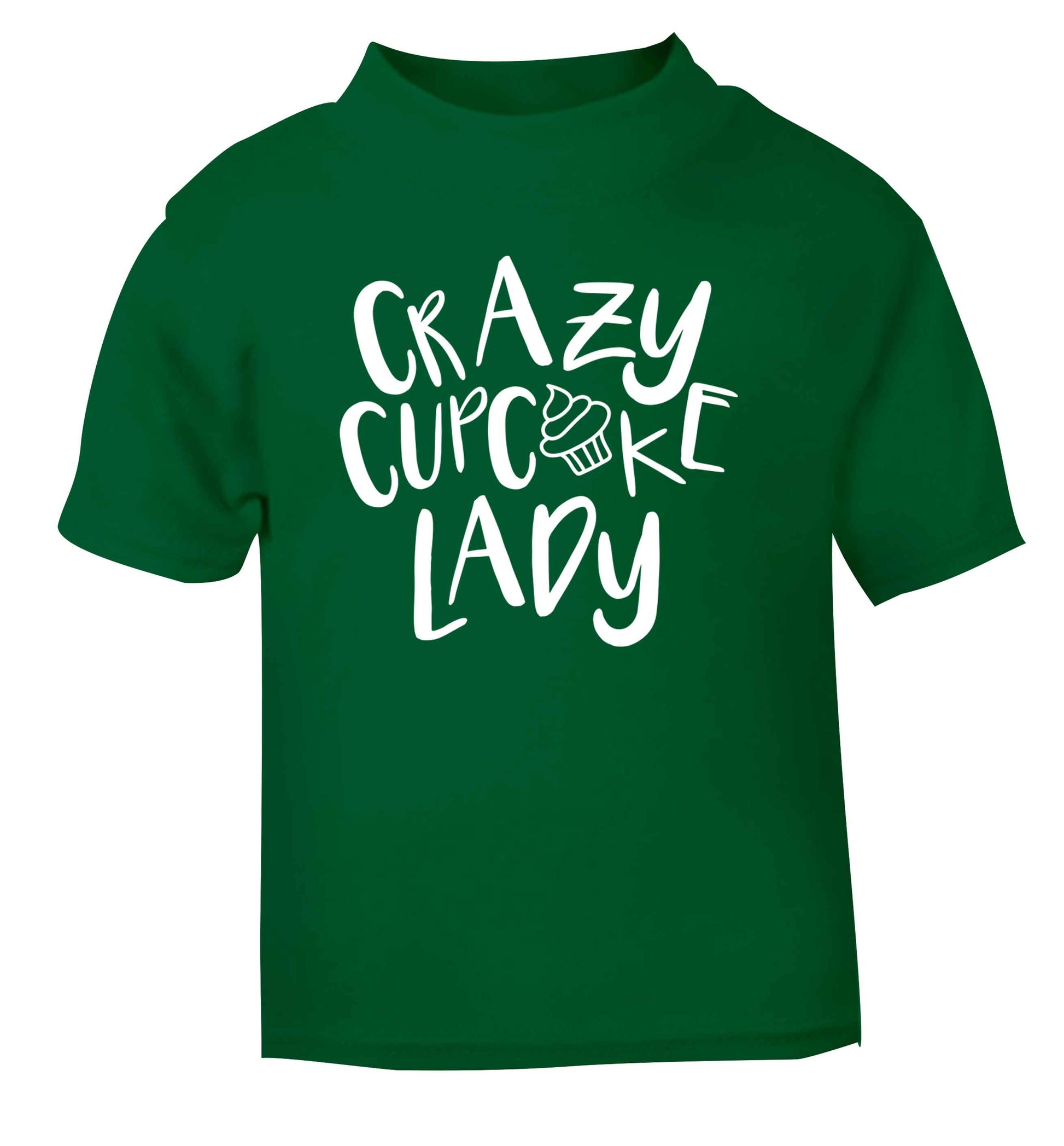 Crazy cupcake lady green Baby Toddler Tshirt 2 Years