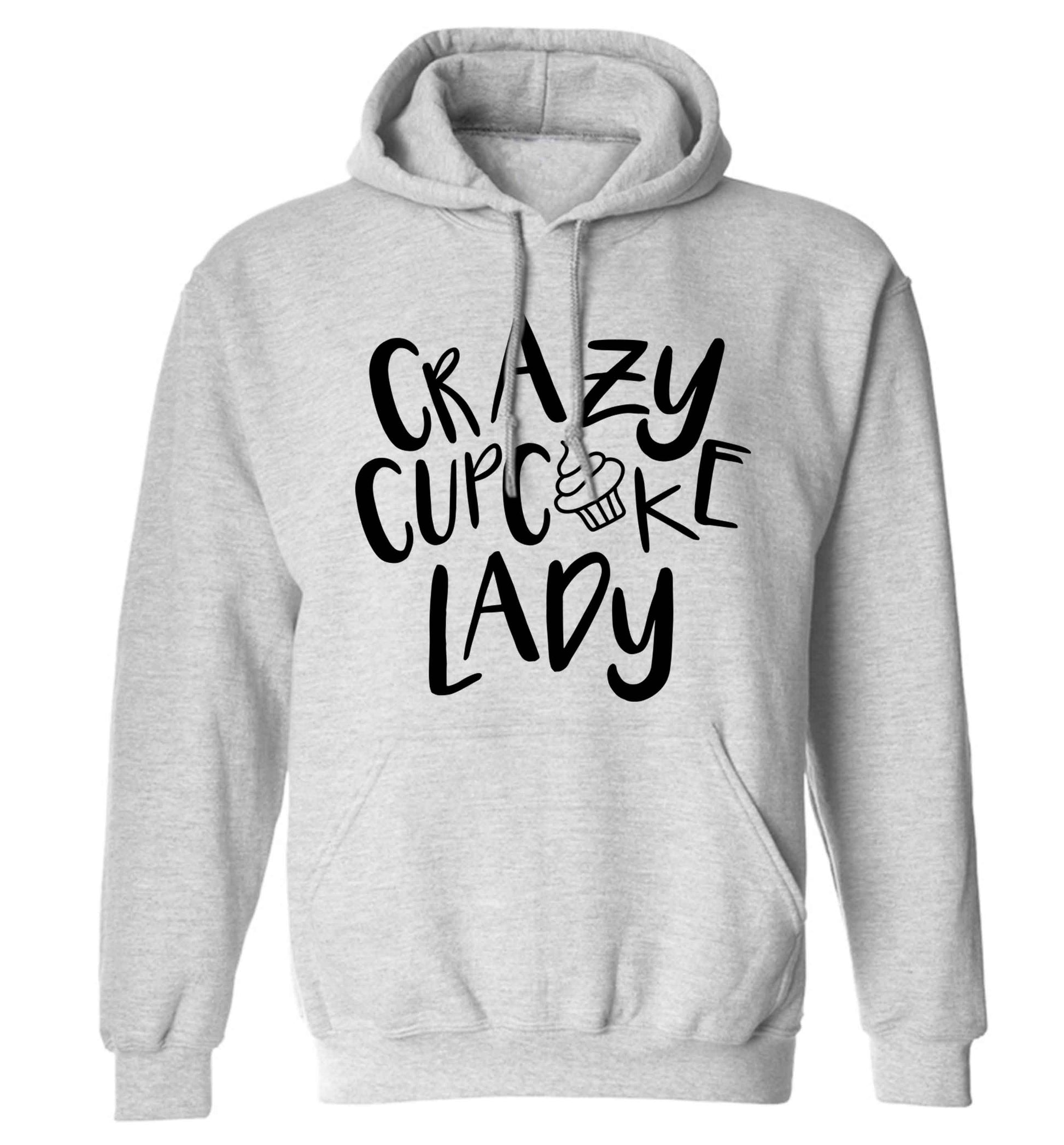 Crazy cupcake lady adults unisex grey hoodie 2XL