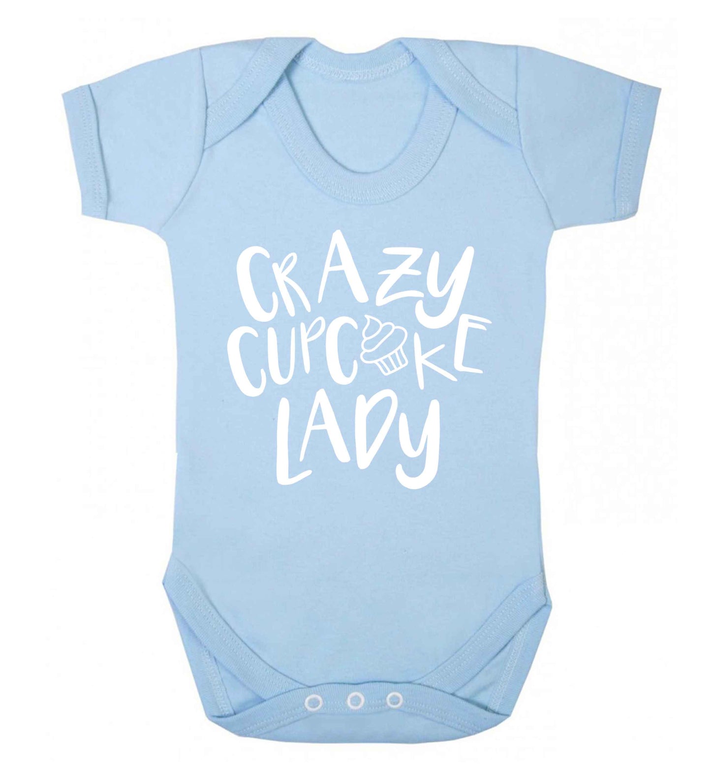 Crazy cupcake lady Baby Vest pale blue 18-24 months