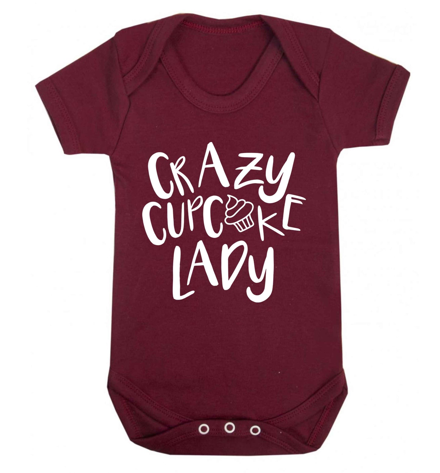 Crazy cupcake lady Baby Vest maroon 18-24 months