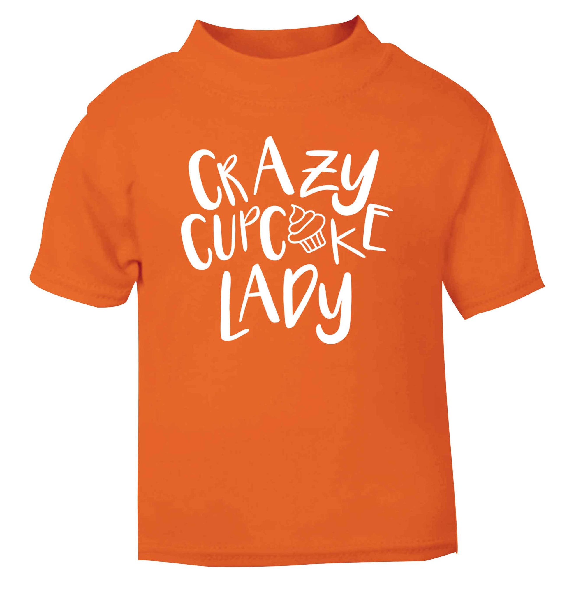 Crazy cupcake lady orange Baby Toddler Tshirt 2 Years