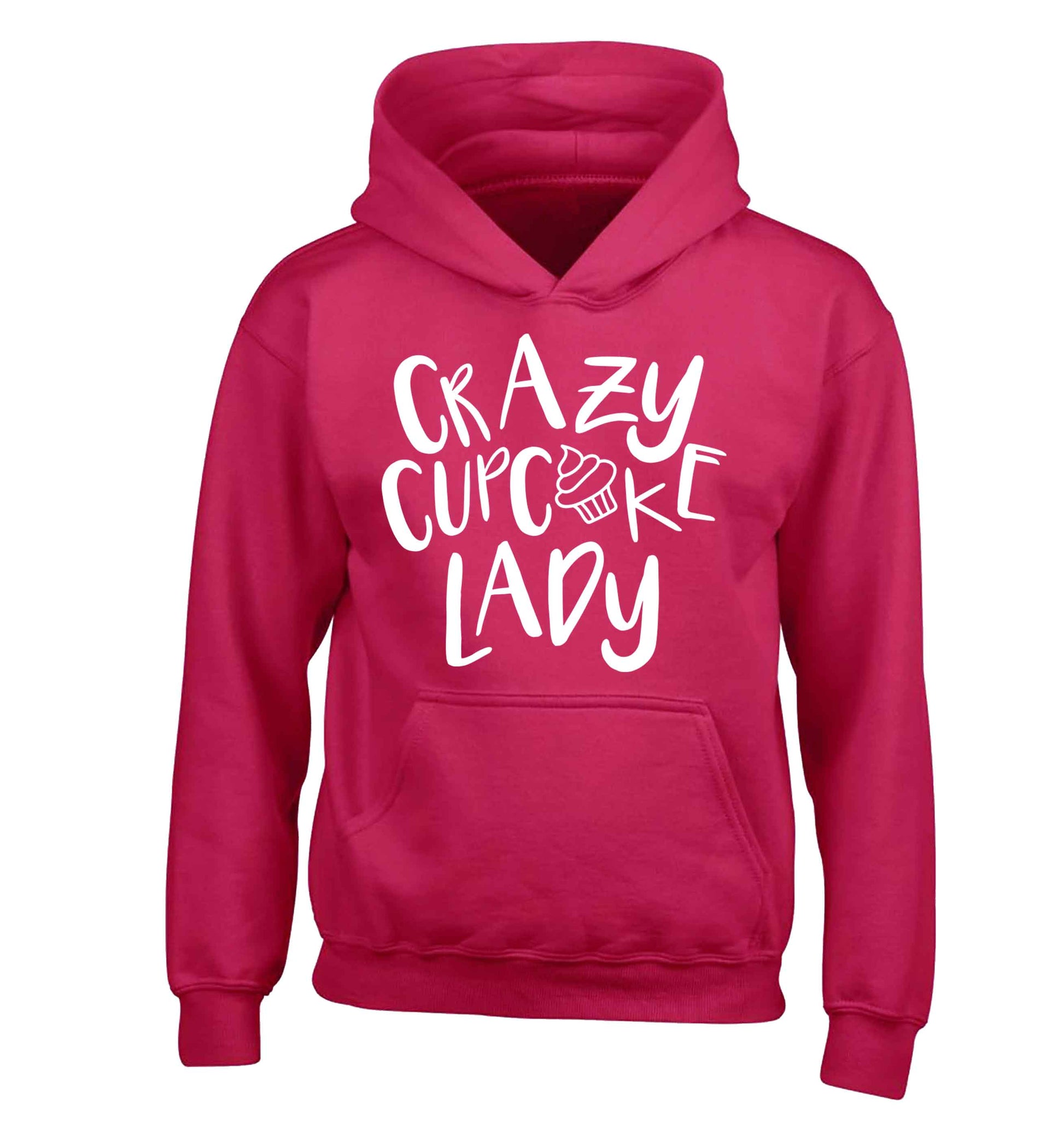 Crazy cupcake lady children's pink hoodie 12-13 Years