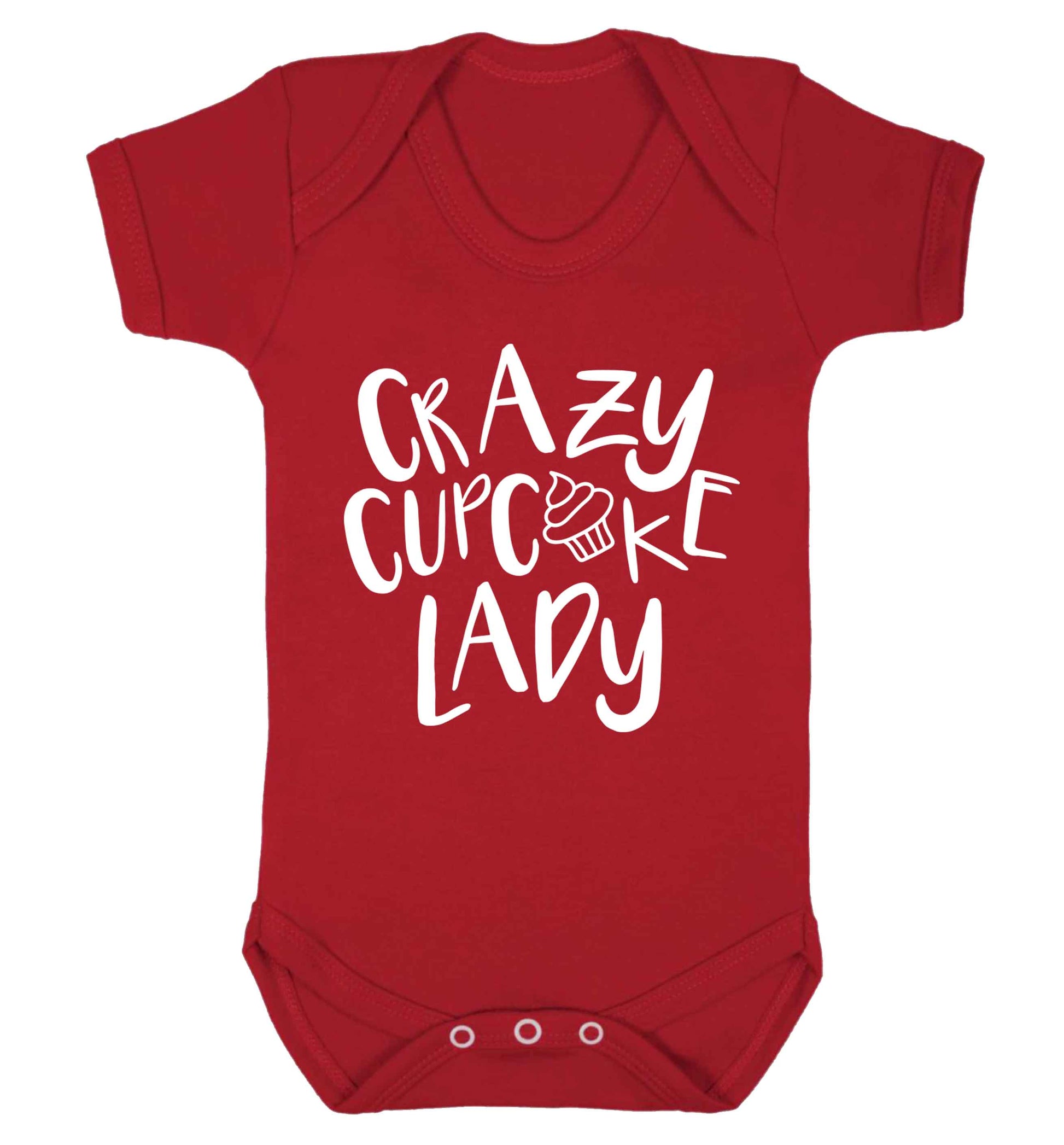 Crazy cupcake lady Baby Vest red 18-24 months