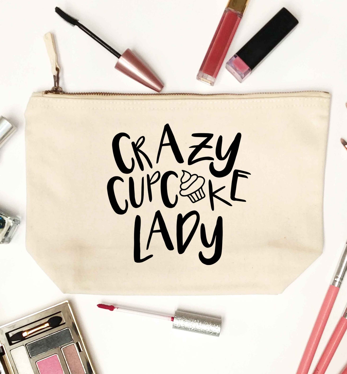 Crazy cupcake lady natural makeup bag