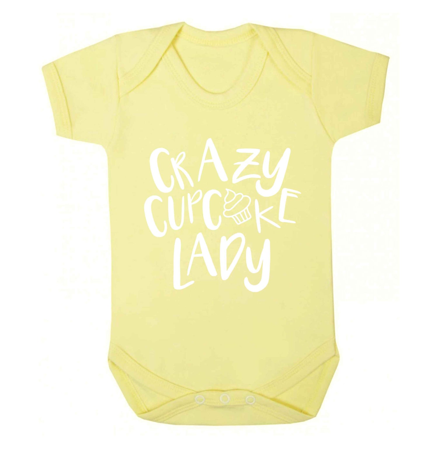 Crazy cupcake lady Baby Vest pale yellow 18-24 months