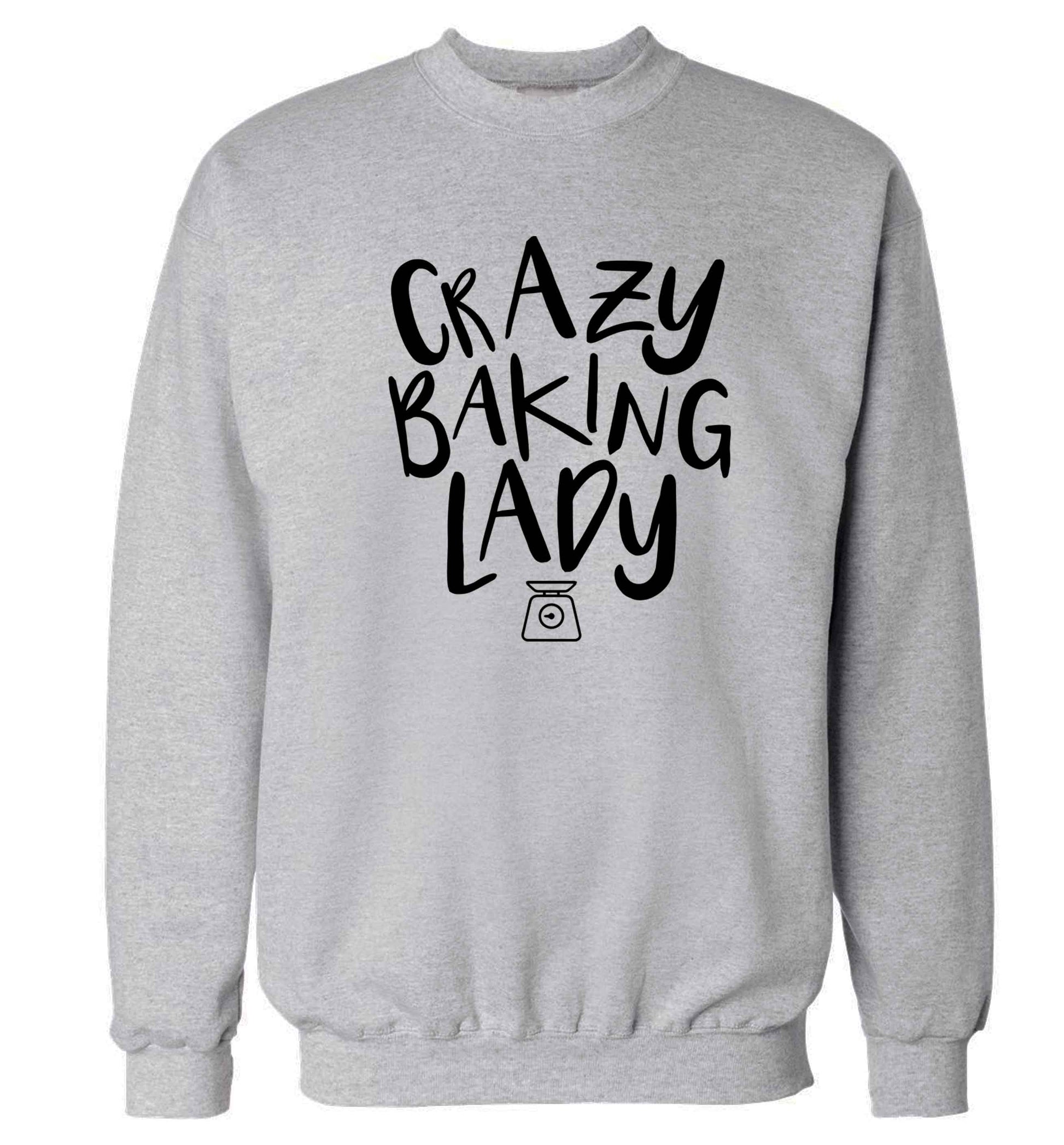 Crazy baking lady Adult's unisex grey Sweater 2XL