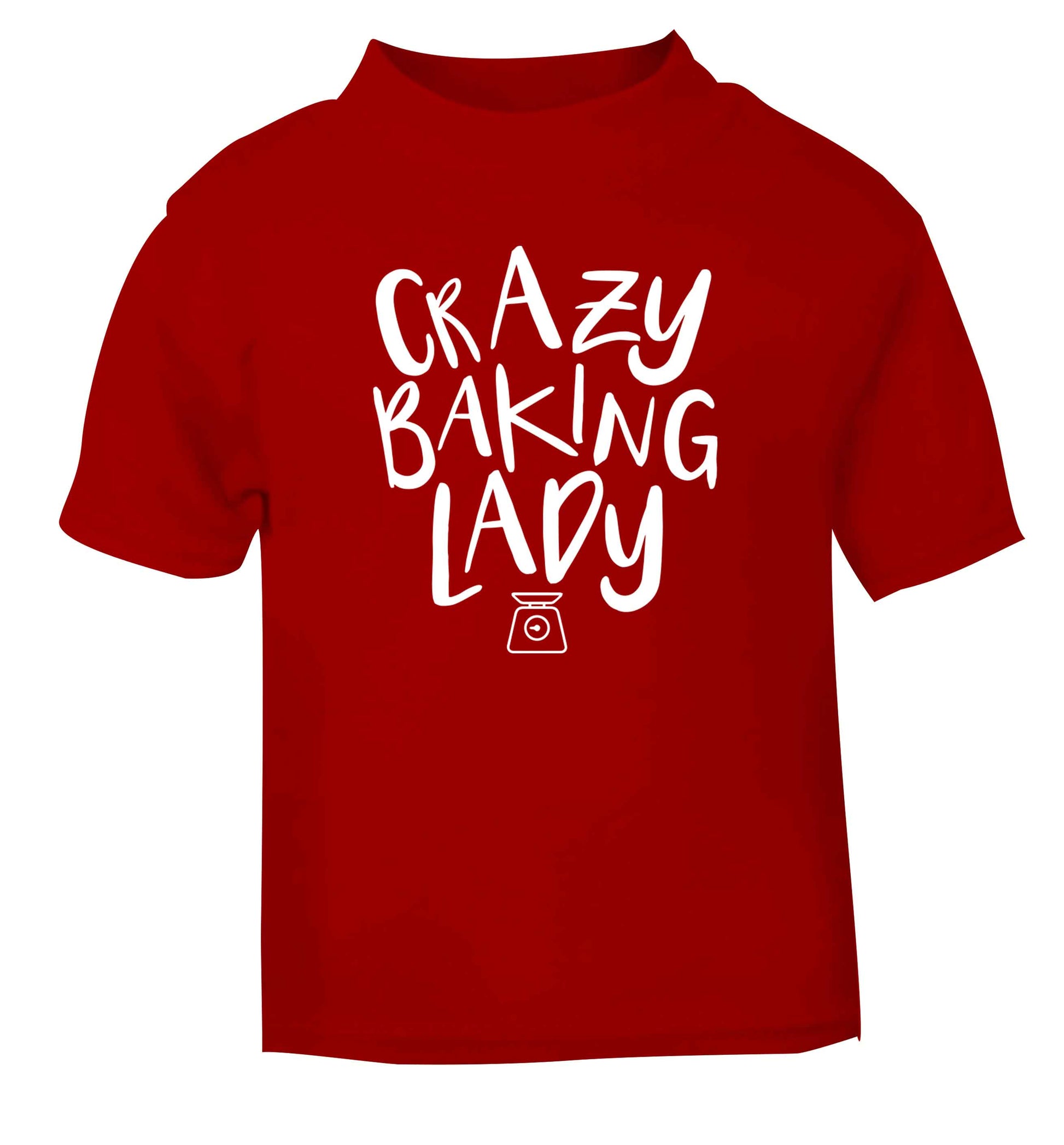 Crazy baking lady red Baby Toddler Tshirt 2 Years