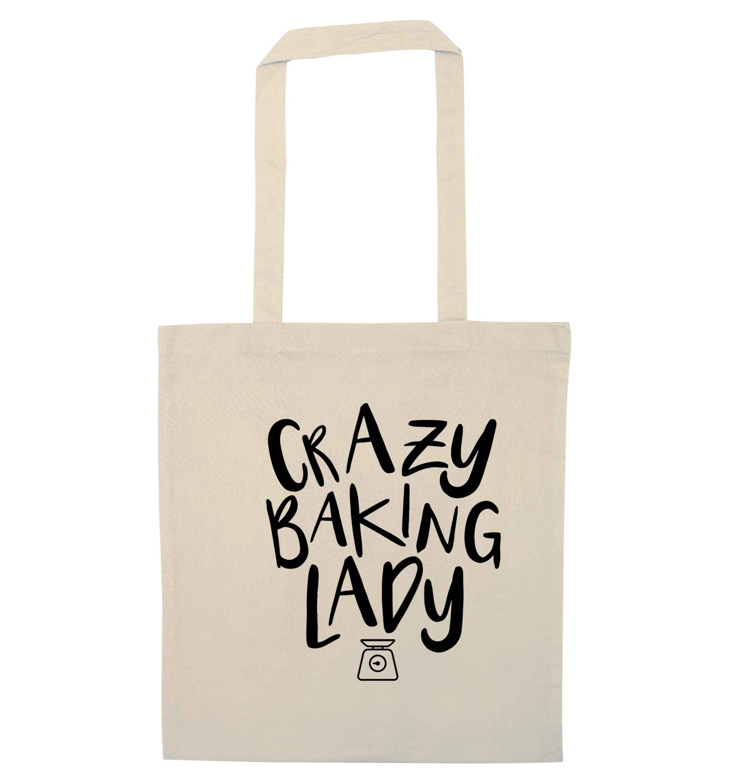 Crazy baking lady natural tote bag