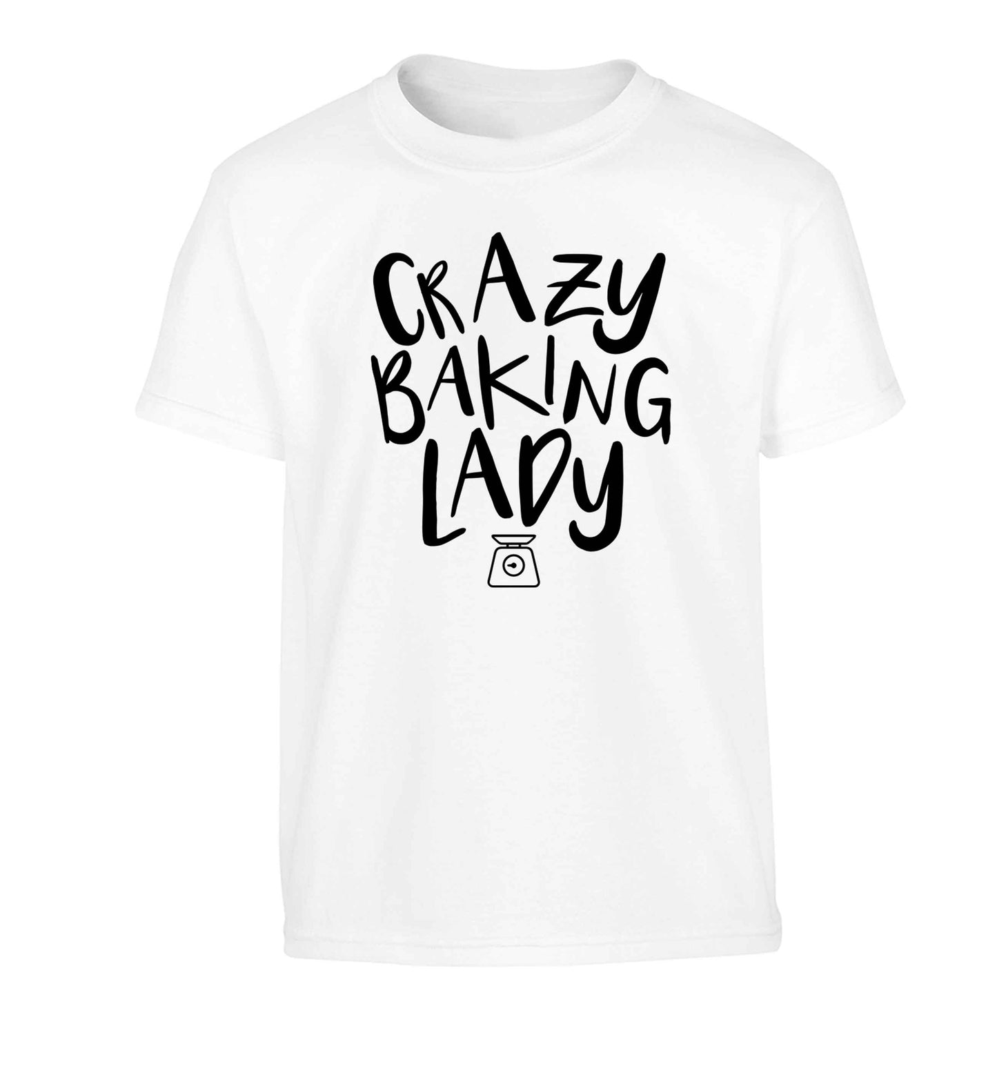 Crazy baking lady Children's white Tshirt 12-13 Years