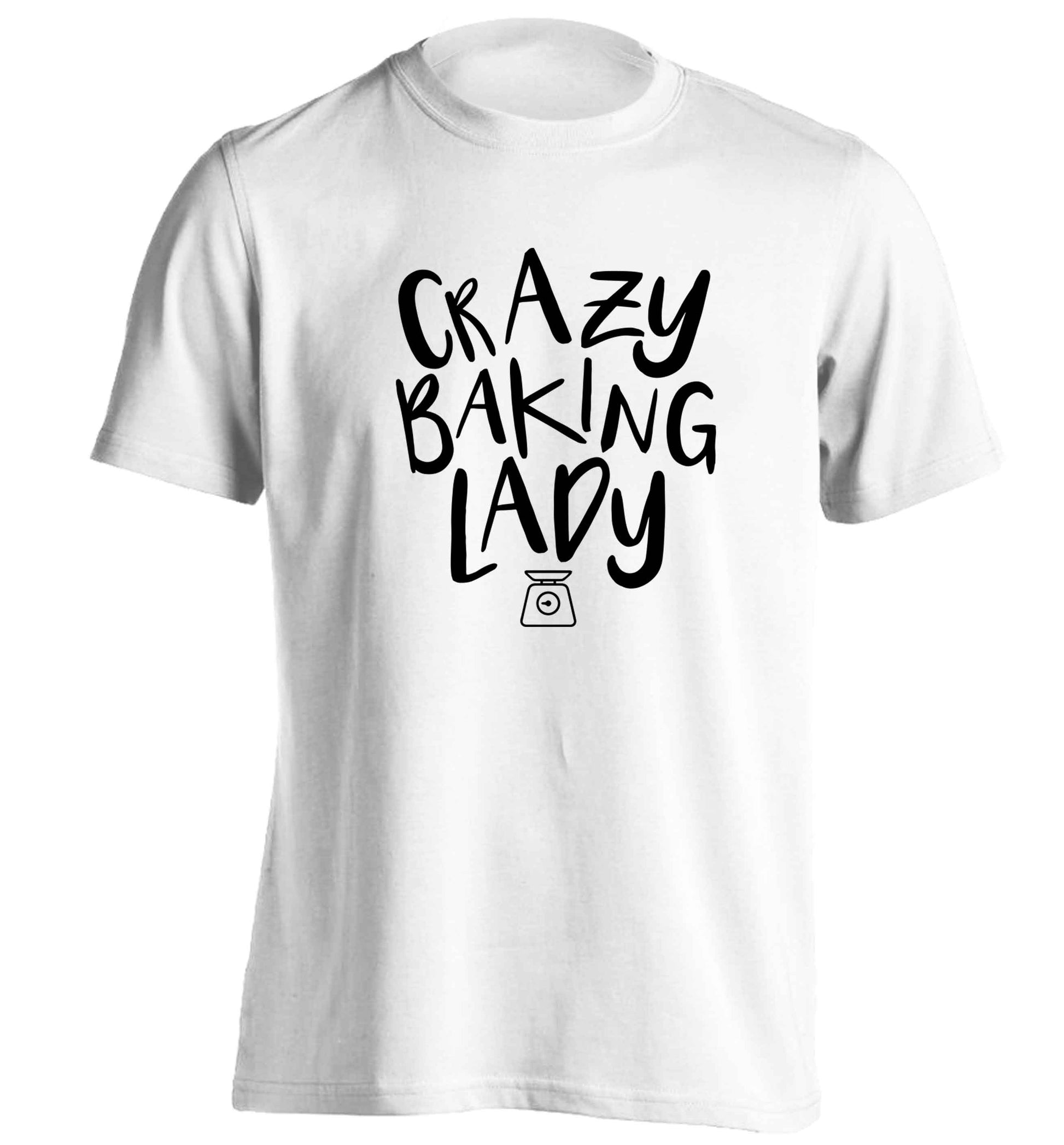 Crazy baking lady adults unisex white Tshirt 2XL