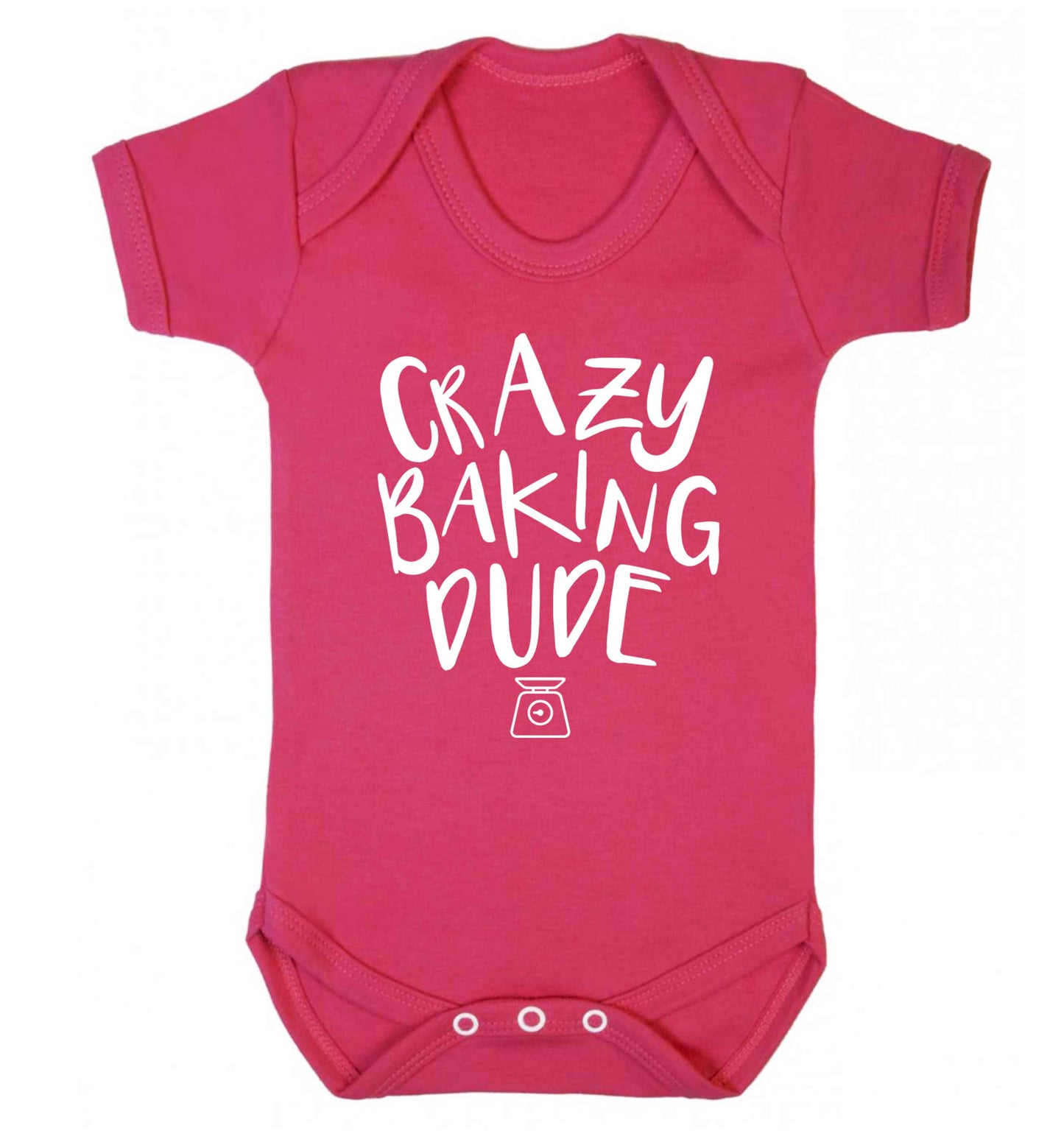 Crazy baking dude Baby Vest dark pink 18-24 months