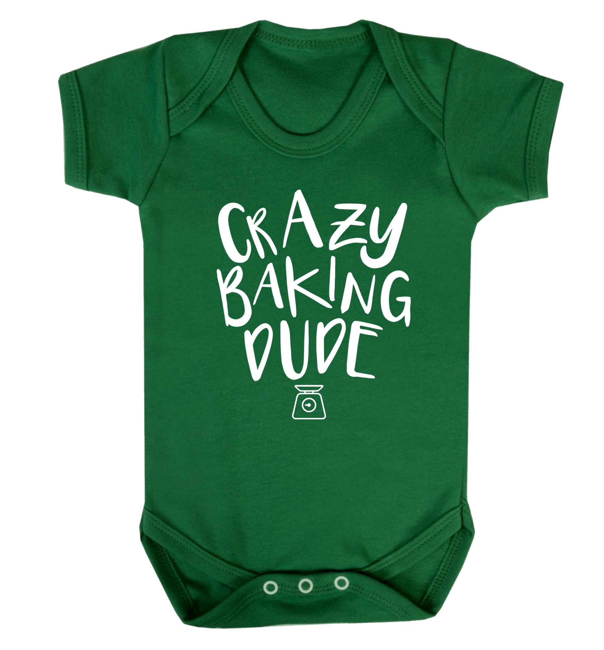 Crazy baking dude Baby Vest green 18-24 months